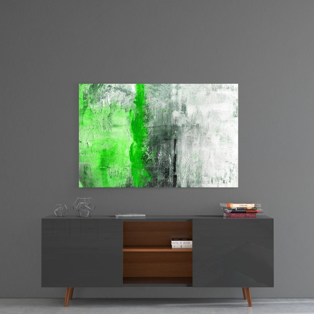 Green Abstract Wall Art Canvas Painting - Modern Home Decor for Living Room, Bedroom & Office - Perfect for Boho, Scandinavian & Minimalist Interior Design