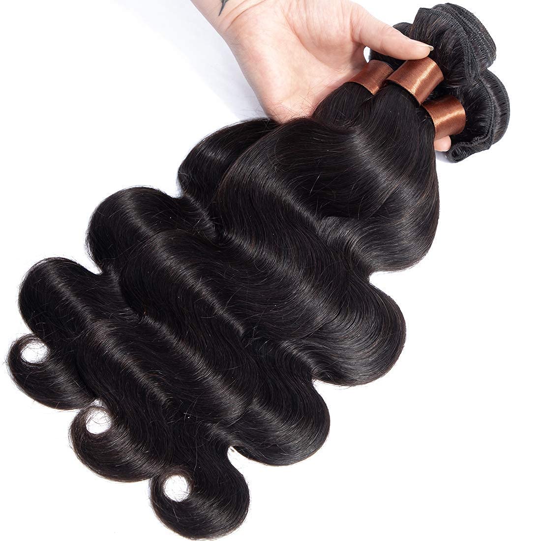 100% Unprocessed Indian Virgin Human Hair Bundle - 20 Inch Body Wave, 100g, Natural Black Color for Weaves, Extensions & Styling