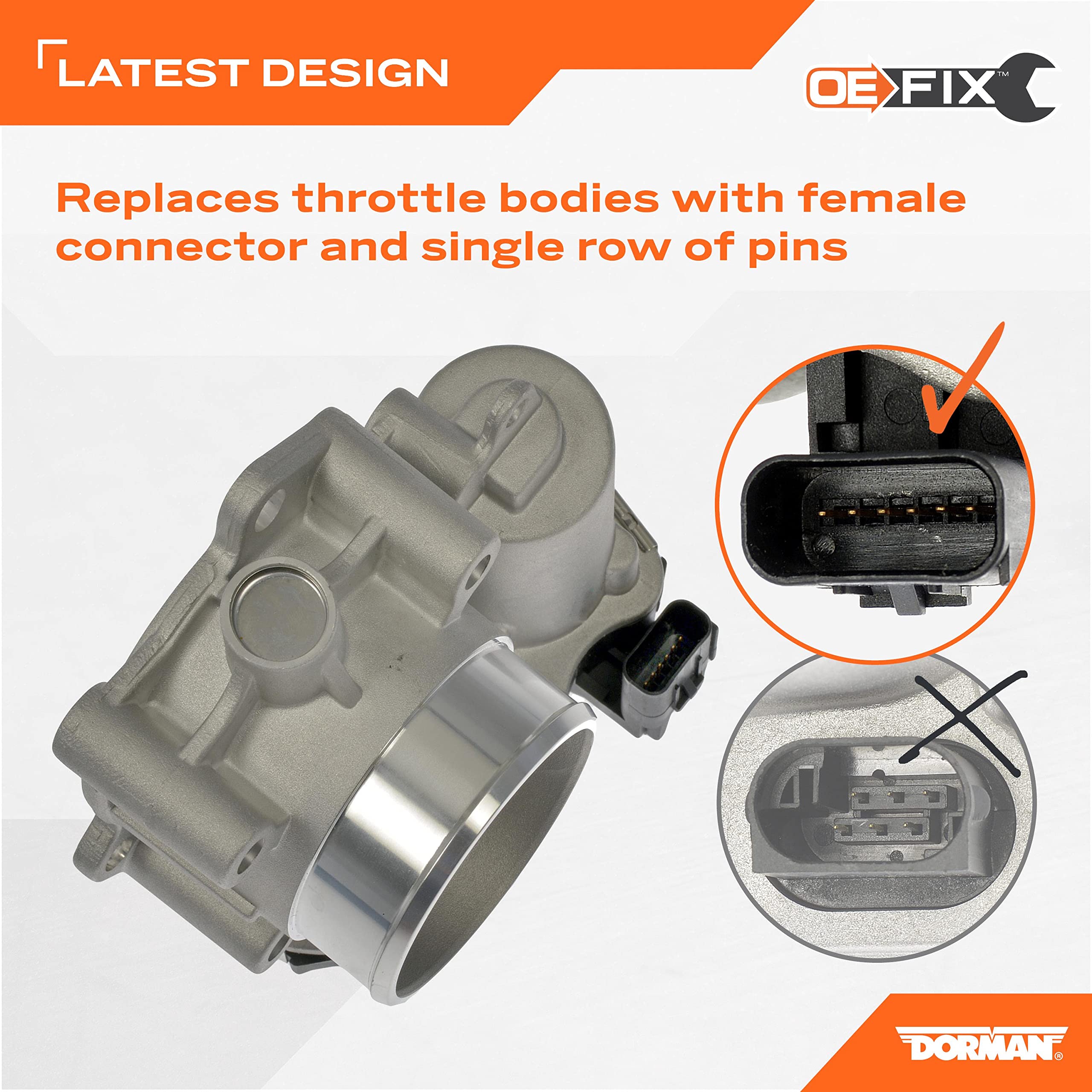 Dorman 977-163 Electronic Throttle Body Replacement for Chrysler Dodge Jeep Vehicles - Compatible with Select Models (OE FIX Solution) - Improve Engine Performance & Fuel Efficiency