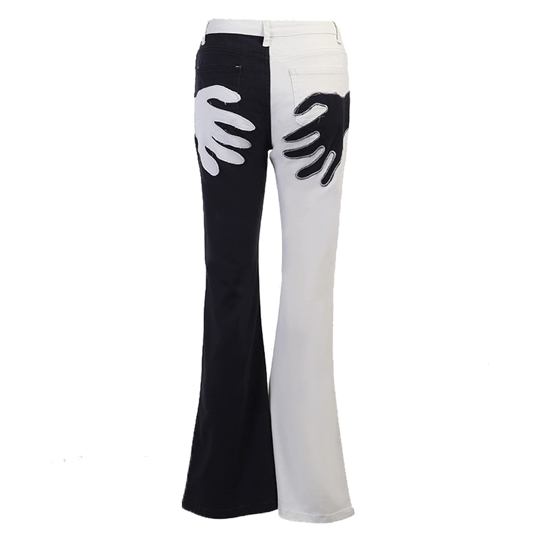 Meiweileya Women's High Waist Jeans - Y2K Palm Print Straight Wide Leg Denim Pants, Baggy Bootcut Trousers for Streetwear | Perfect for Casual Outfits, Night Out, and Retro Fashion Looks