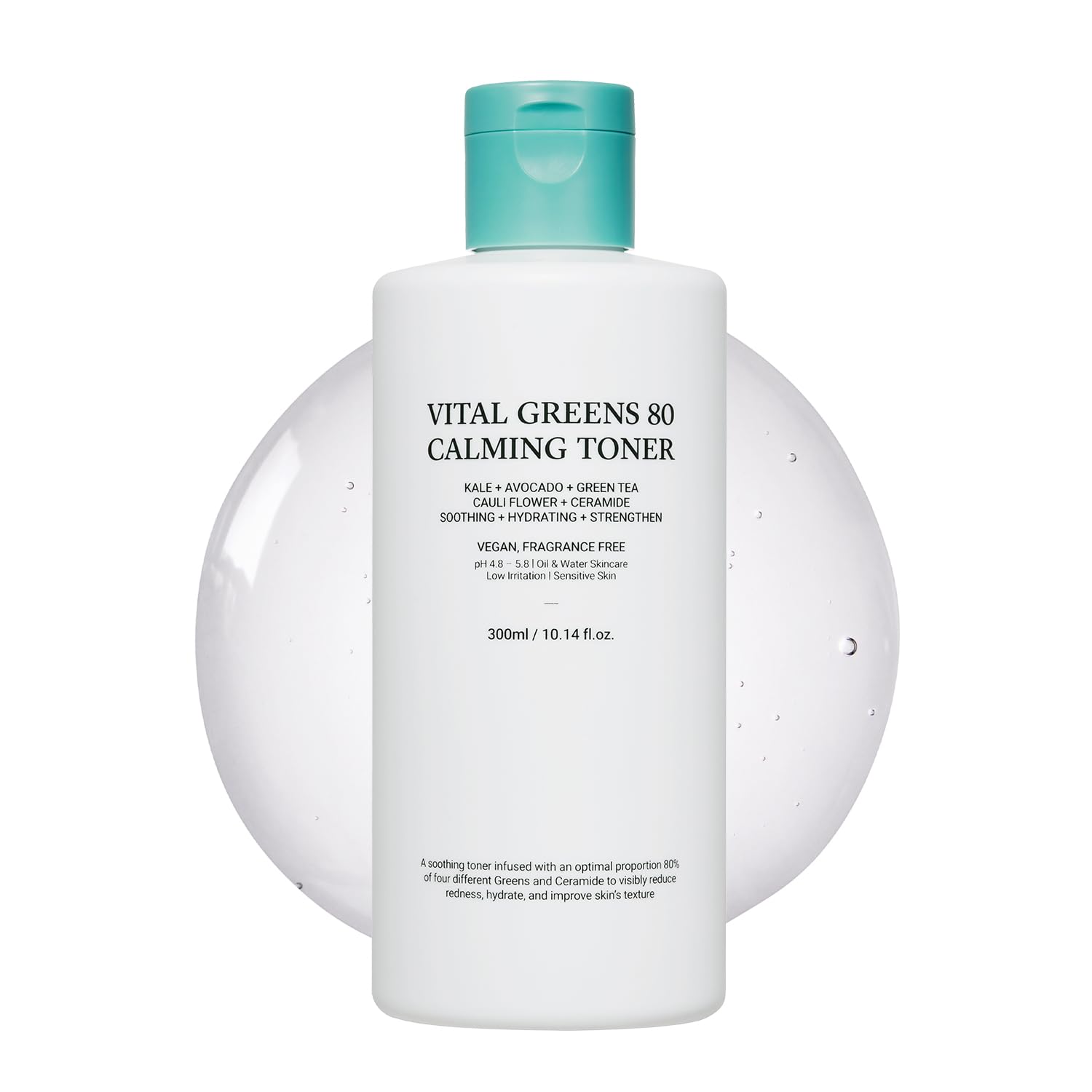 ASNO Vital Greens 80 Calming Toner for Acne & Pimple Relief | Soothing Essence with Superfoods (Kale, Avocado, Green Tea, Cauliflower) & Ceramide | Hydrating Facial Toner for Sensitive & Oily Skin | Perfect for Daily Skincare Routine & Post-Workout Refresh