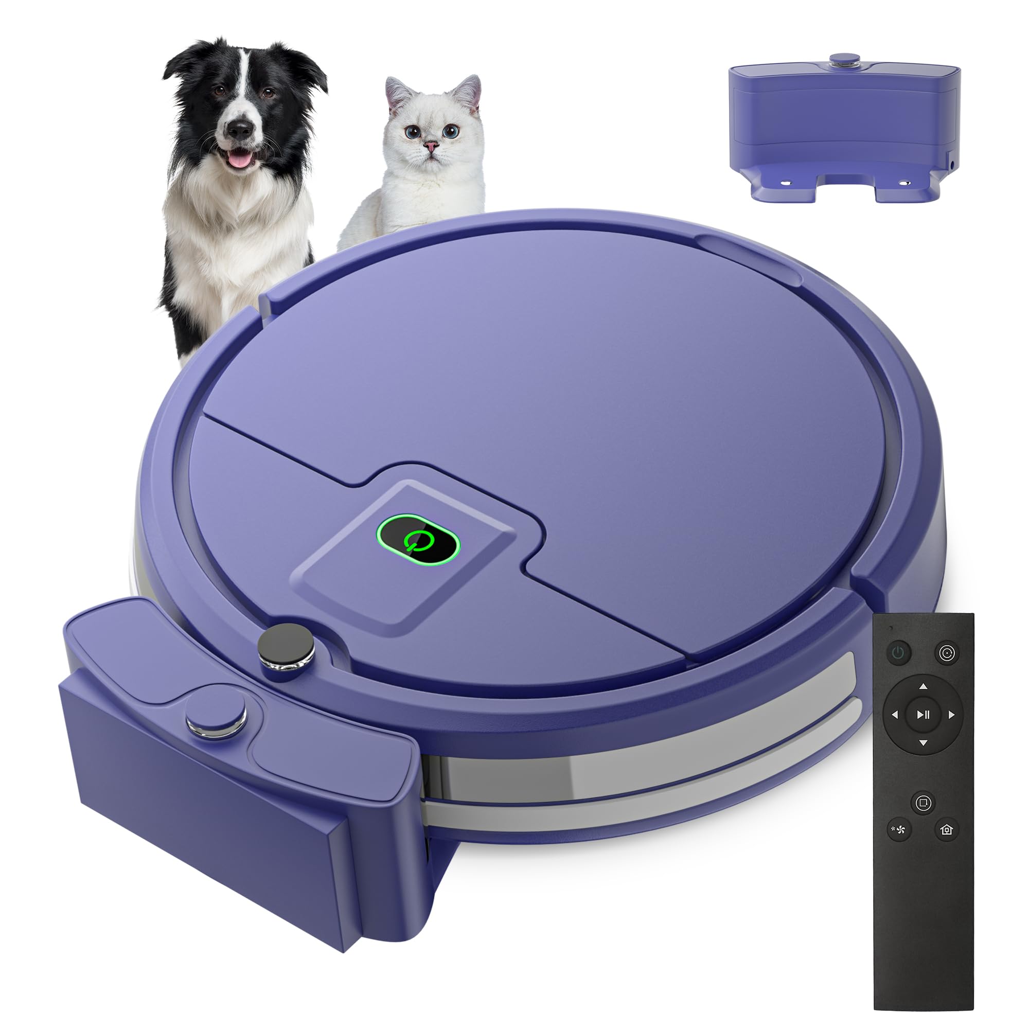 2900Pa Powerful Robot Vacuum Cleaner with Remote Control - Self-Charging, Long Runtime, Slim & Quiet for Carpets & Pet Hair - Perfect for Hard Floors, Home Cleaning & Pet Owners