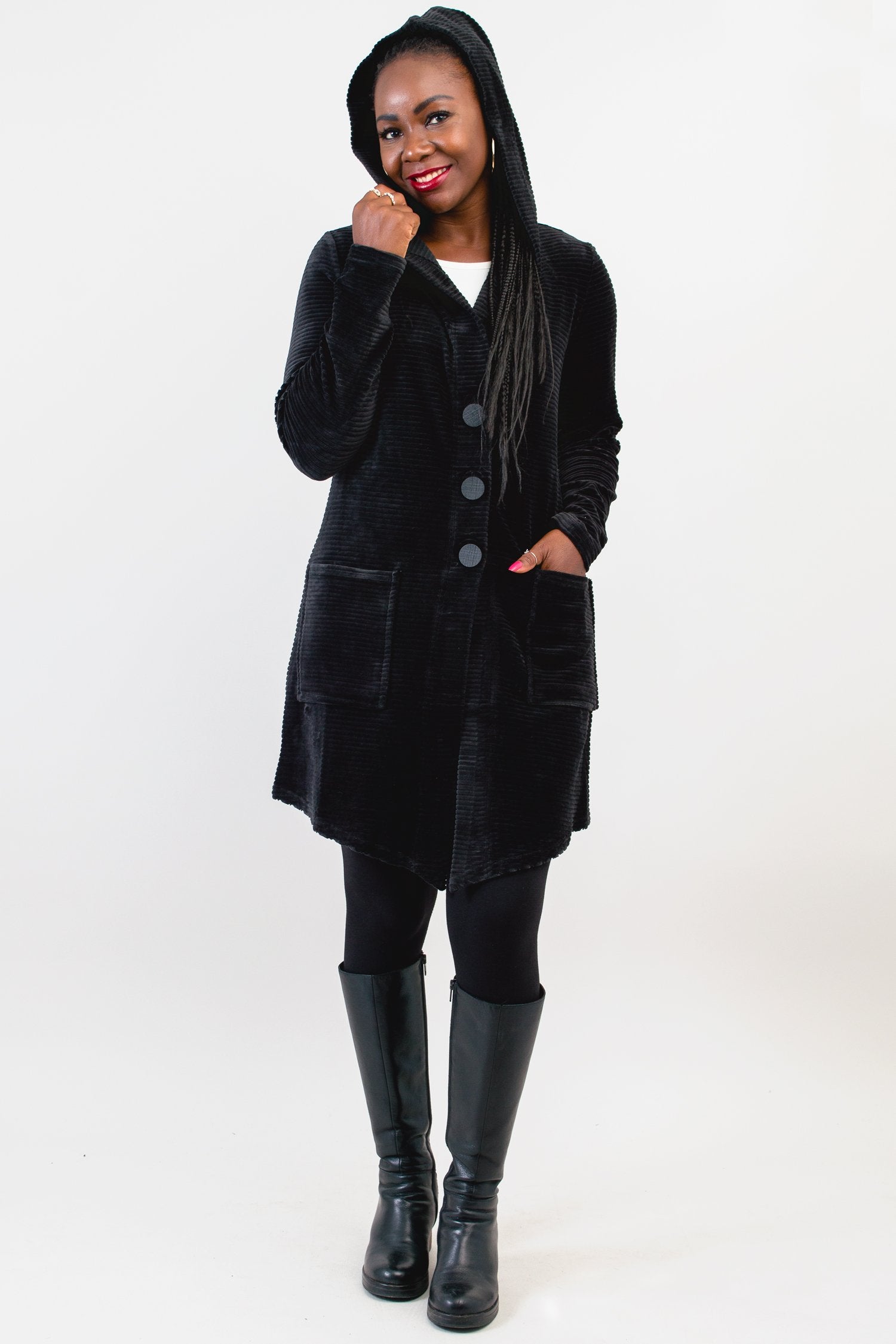 Doreen Jacket for Women - Soft Bamboo Cotton Blend, Black - Lightweight Comfort for Travel, Work & Everyday Wear