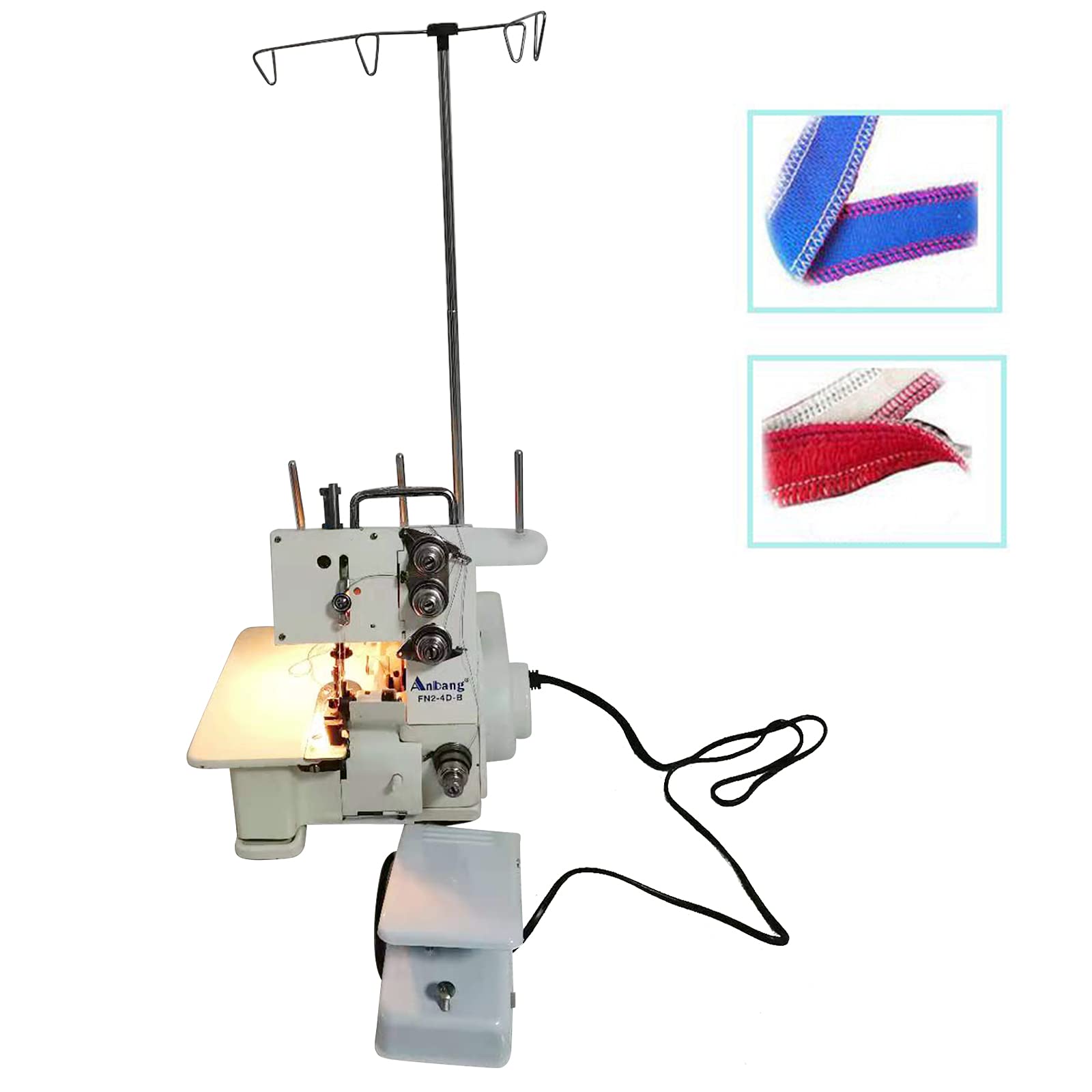 4-Thread Serger Overlock Sewing Machine - 1200 Stitches/Min Portable Seaming Machine with Foot Controller for Undershirts & Cotton Sweaters | Perfect for Home Tailoring, DIY Projects & Professional Garment Making