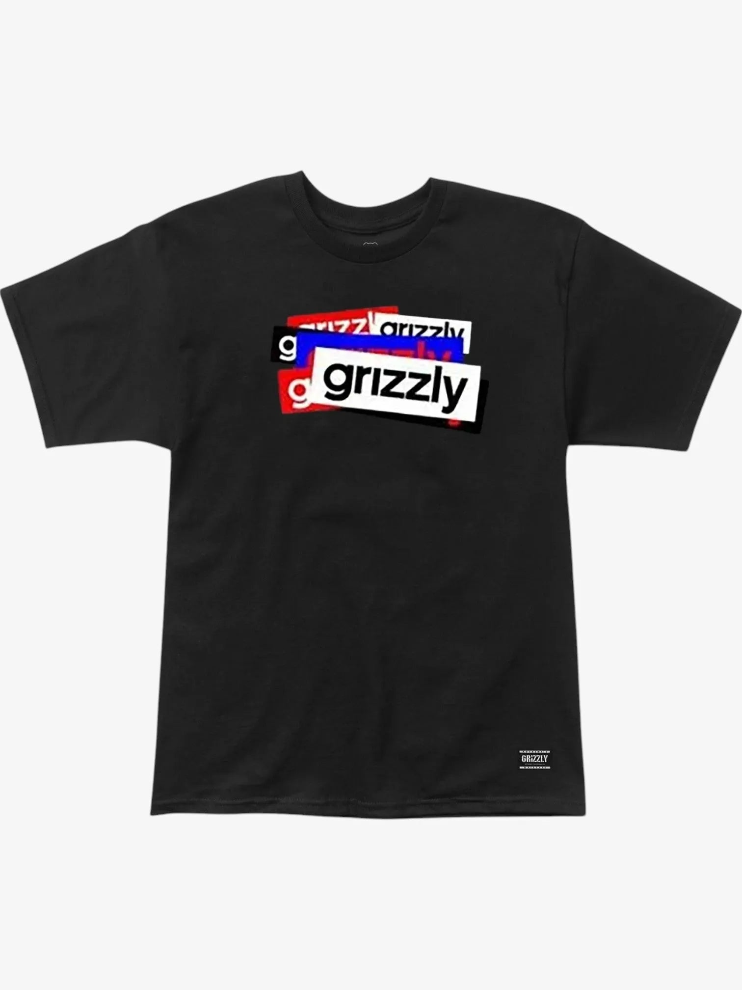 Grizzly Overlap Black T-Shirt for Men - Comfortable Cotton Tee for Casual Wear, Gym & Outdoor Activities