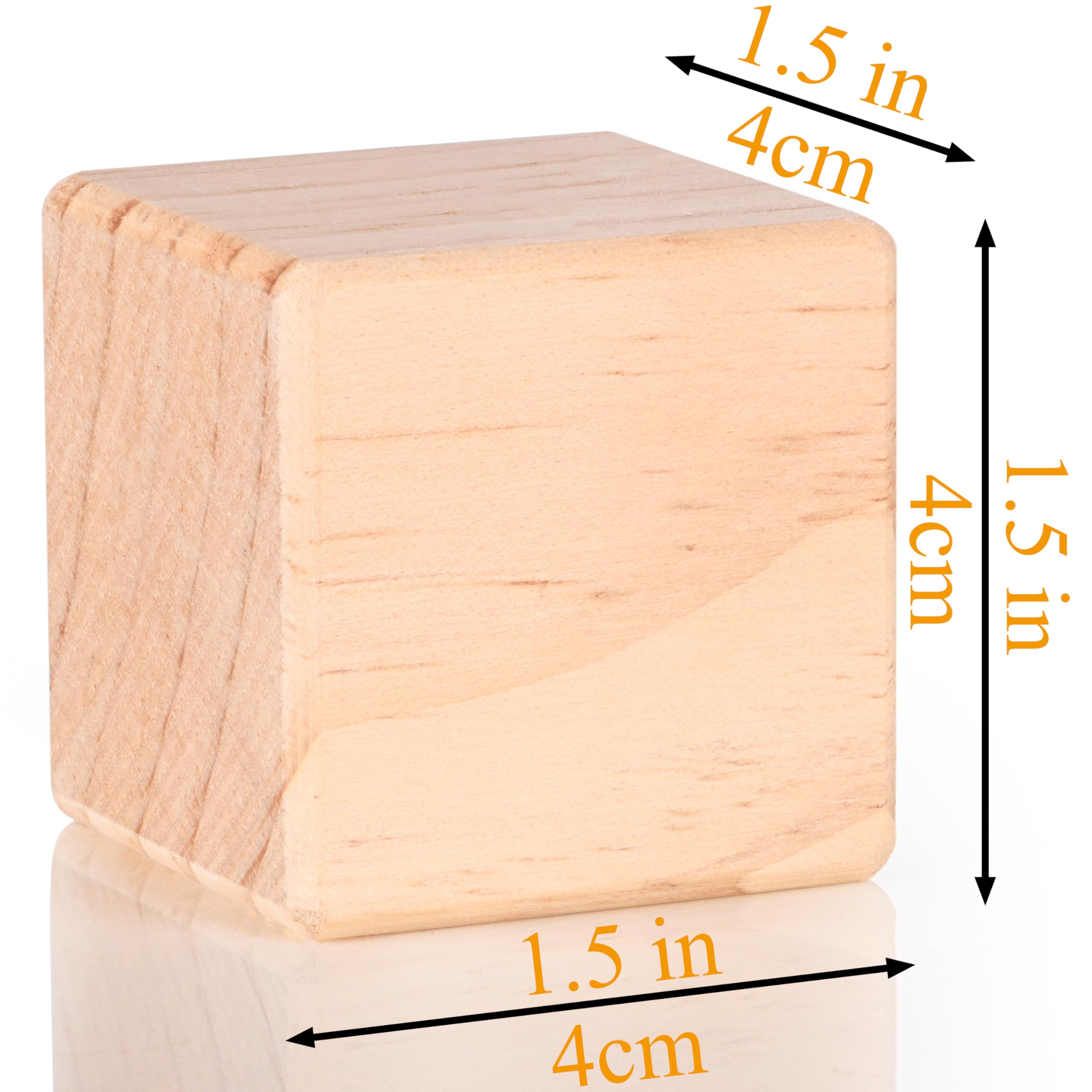 1.5 Inch Natural Wooden Cubes - 10PCS Unfinished Square Blocks with Rounded Corners for DIY Crafts, Alphabet Learning, Number Games & Puzzle Making - Perfect for Kids' Educational Toys, Home Decor & Woodworking Projects