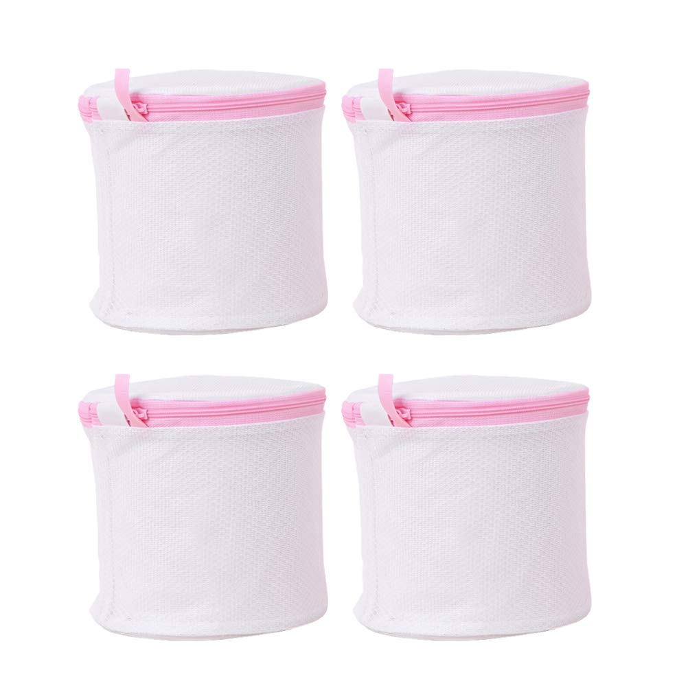 DOITOOL 4-Pack Mesh Laundry Bags with Zipper - Delicate Wash Bags for Blouses, Bras, Underwear & Socks (White) - Perfect for Travel, Gym & Home Laundry Organization