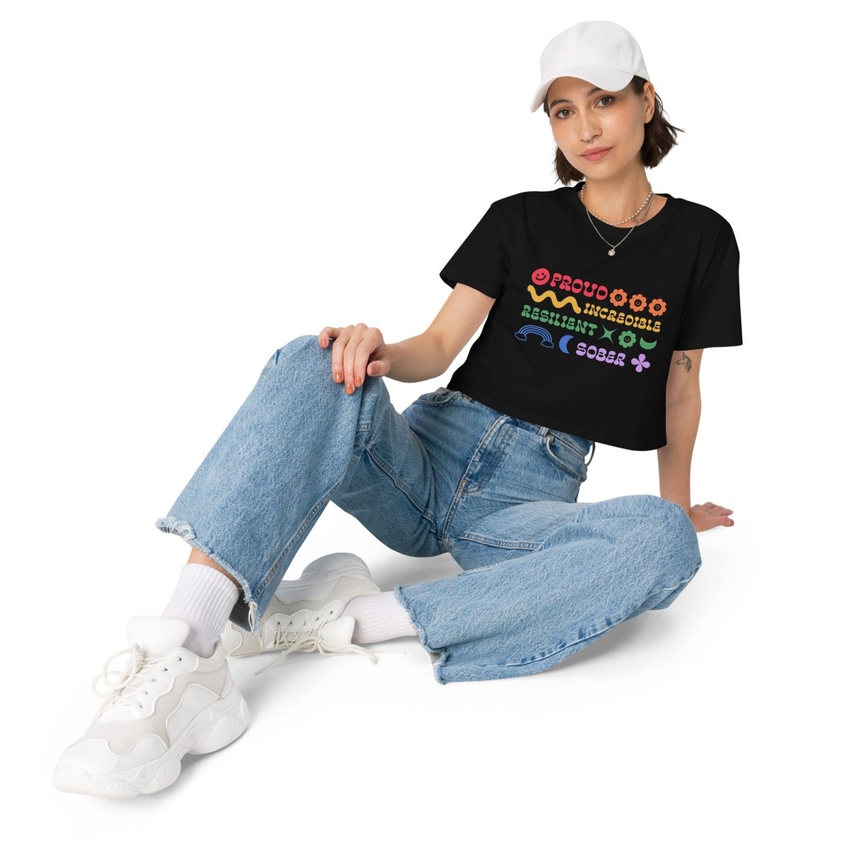 Rainbow Resilience Crop Top - Proud & Sober Pride Month LGBTQ+ Apparel for Women | Festival, Party & Everyday Wear