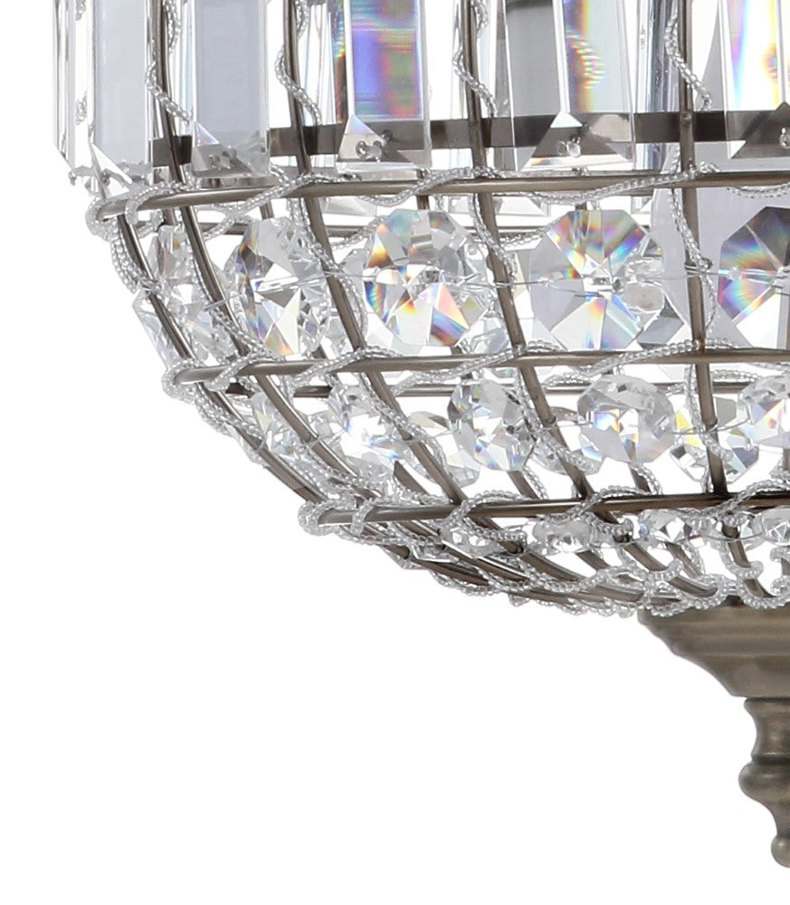 Georgina Crystal & Metal LED Pendant Light - Modern Chandelier for Dining Room, Bedroom, Living Room - Elegant Lighting Fixture with Energy Efficient LED Bulbs