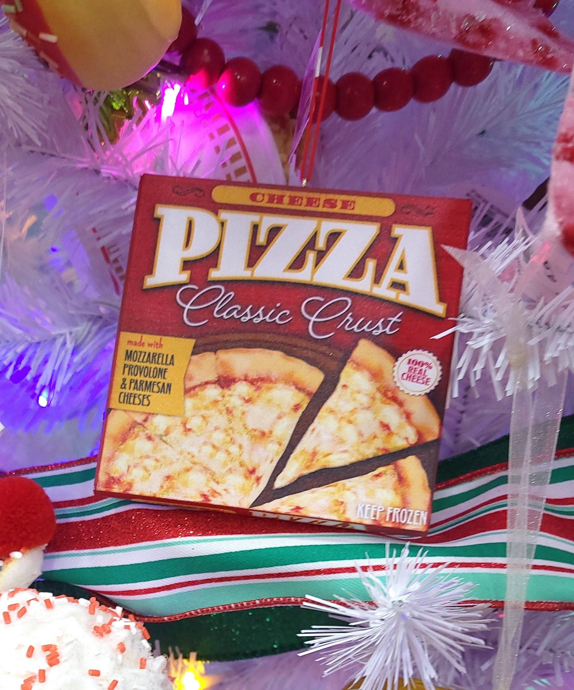3.75 Inch Mini Pizza Box Ornament - Cute Christmas Tree Decor, Party Favors, Gift for Pizza Lovers - Perfect for Holiday Decorations, Themed Parties & DIY Crafts