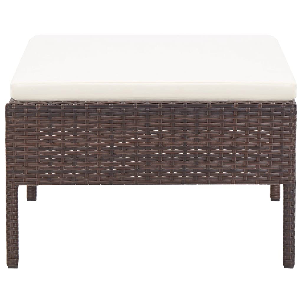 3-Piece Brown Poly Rattan Patio Furniture Set with Cushions - Outdoor Lounge Chairs for Porch, Deck, Backyard, Lawn & Balcony | Perfect for Relaxing, Entertaining & Sunbathing