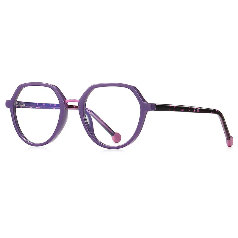 CCspace Unisex Full Rim Flat Top Round TR90 Titanium Eyeglasses 57322 - Lightweight & Durable Glasses for Work, Reading & Fashion