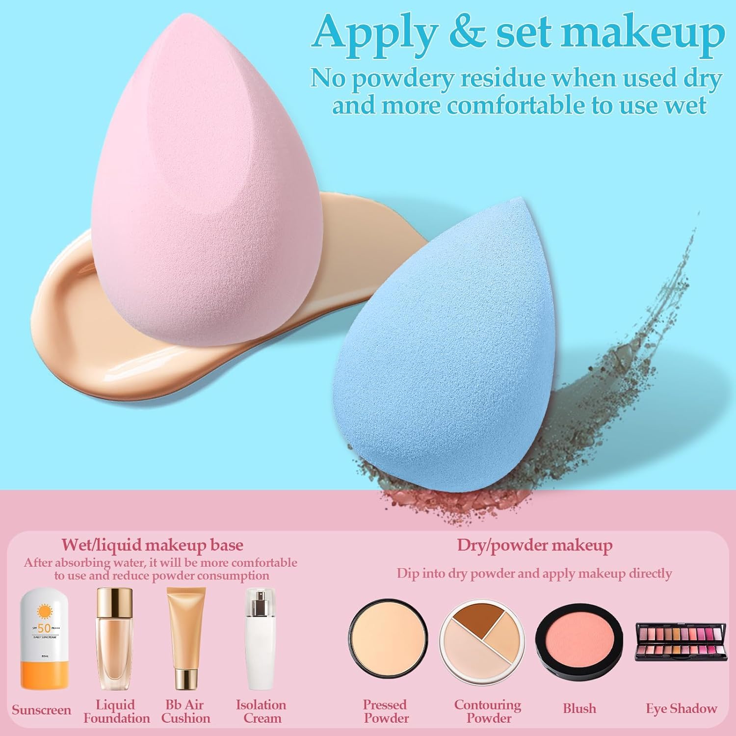 Premium 11-Piece Makeup Sponge Set - Jibaro Beauty Blender with Egg Case, Soft Latex-Free Sponges for Liquid Foundation, Cream & Powder (4 Large + 3 Mini + 4 Triangle) - Perfect for Professional Makeup, Travel & Everyday Beauty Routine