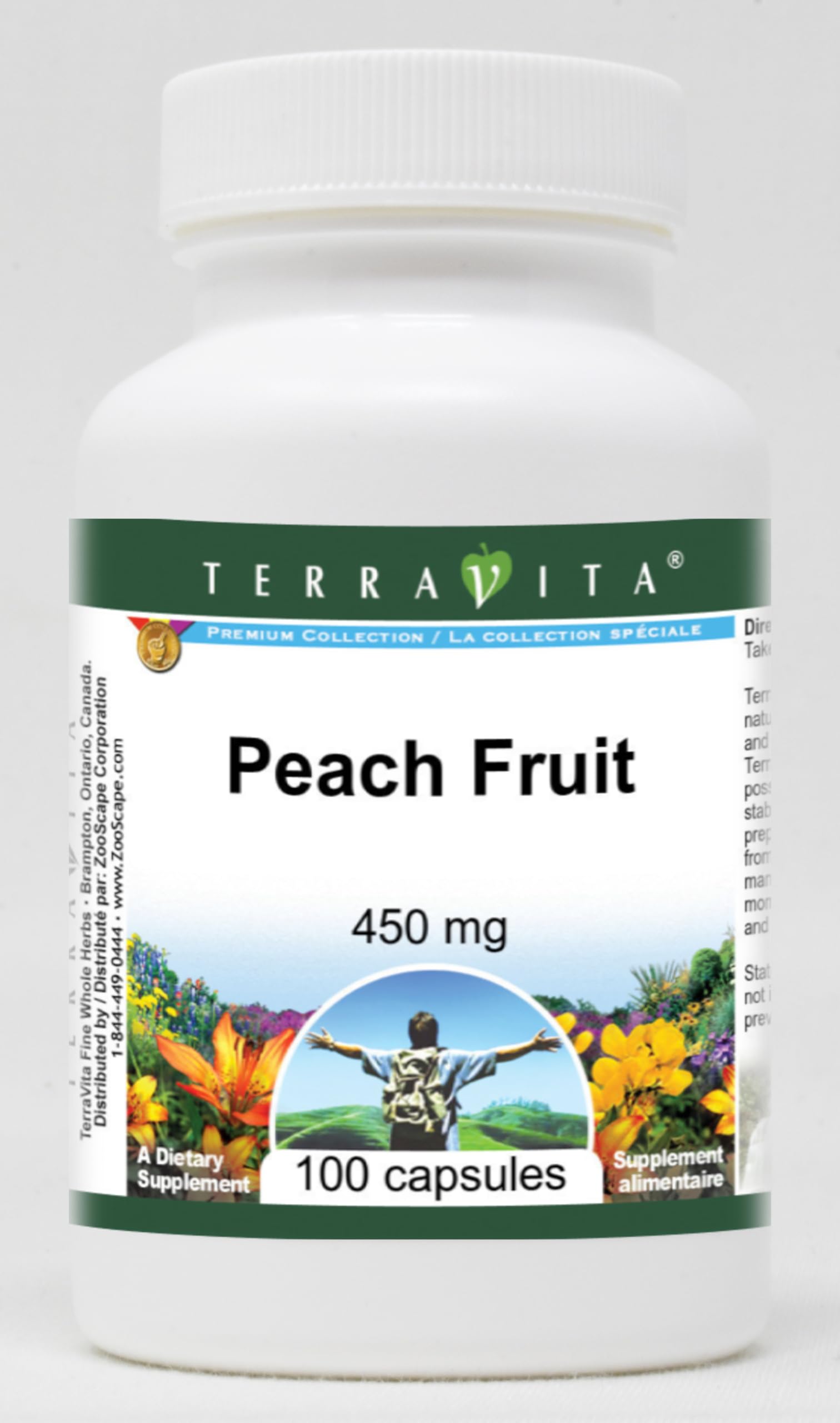 Peach Fruit Extract 450mg (100 Capsules per Bottle, 3-Pack) - Natural Dietary Supplement for Immunity & Skin Health - Perfect for Daily Wellness Routine & Travel