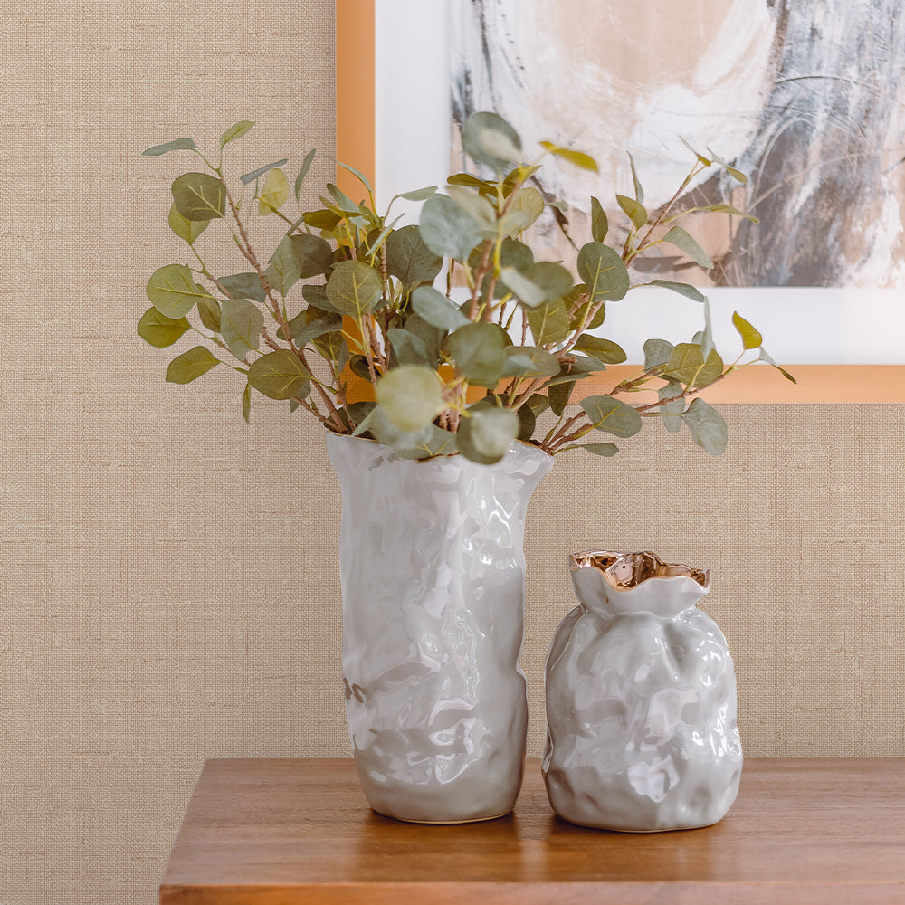 Self-Adhesive Faux Burlap Wallpaper Roll - Textured Peel & Stick Wallpaper for Farmhouse Decor, Accent Walls, Bedroom, Living Room, and Home Office