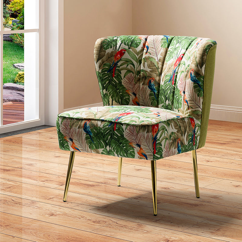 Luxury Coraline Velvet Barrel Chair with Tufted Back & Sturdy Metal Legs - Elegant Accent Chair for Living Room, Bedroom or Office Decor