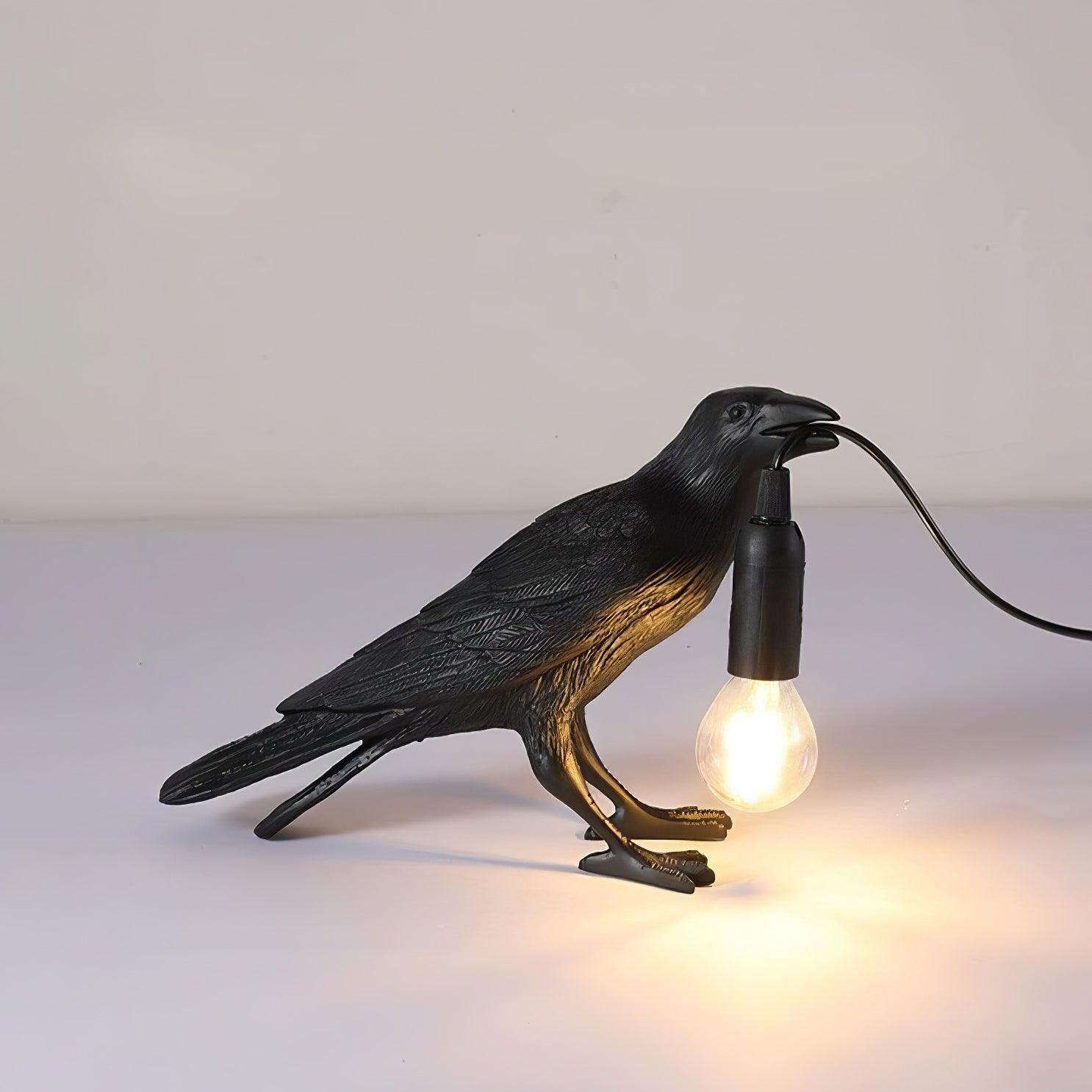 Raven Resin Table Lamp - Modern Gothic Home Decor for Bedroom, Living Room, Office - Handcrafted Night Light with Adjustable Brightness for Reading & Relaxation