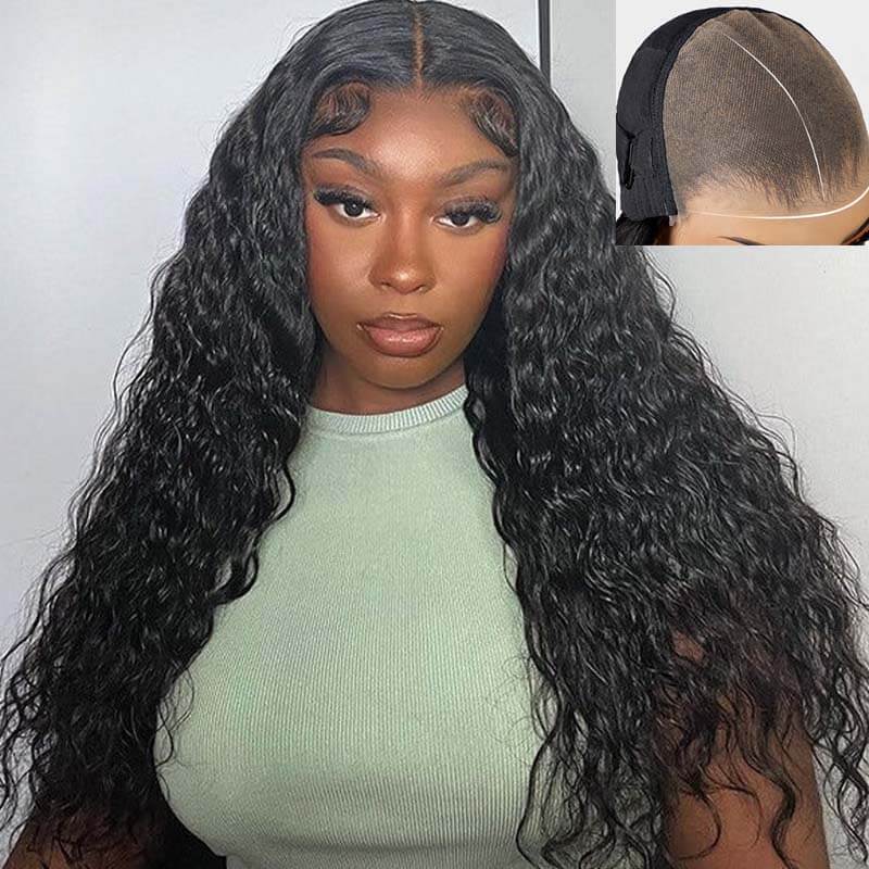 Eullair 9x6 Lace Front Wigs Human Hair - Glueless Pre Plucked Water Wave Wigs with Bye Bye Knots & Pre Cut Lace - Natural Looking Wigs for Black Women - Perfect for Daily Wear, Parties & Special Occasions