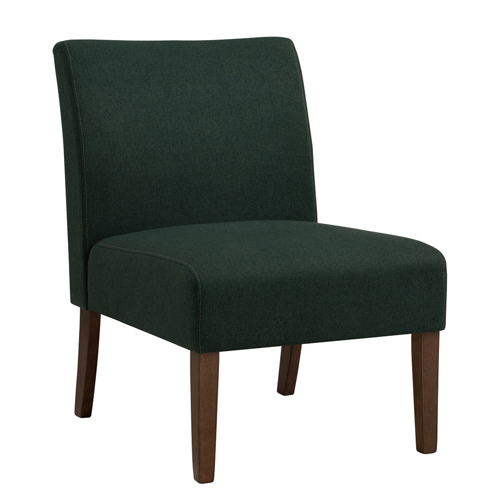 JOLLY Lounge Chair - Modern Kale & Walnut Accent Chair for Living Room, Bedroom, or Office - Comfortable Reading & Relaxation Chair
