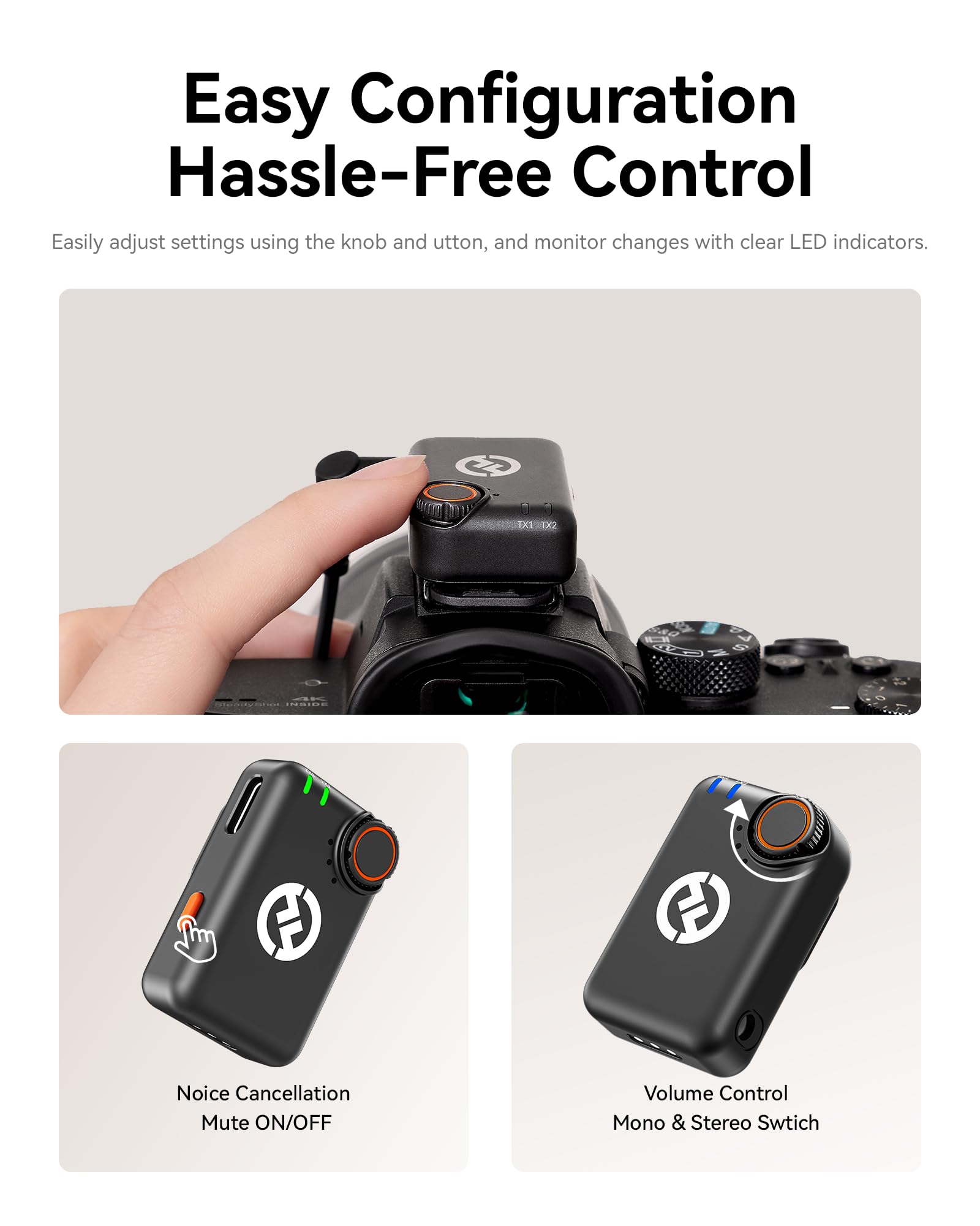 Hollyland Lark M2S Mini Combo Wireless Microphone System (Camera RX+Type-C RX) - 7g Ultra Lightweight, 300m Long Range, Titanium Clip - Perfect for DSLR, iPhone, Android & Laptop - Ideal for Content Creation, Online Teaching, Live Streaming & Vlogging