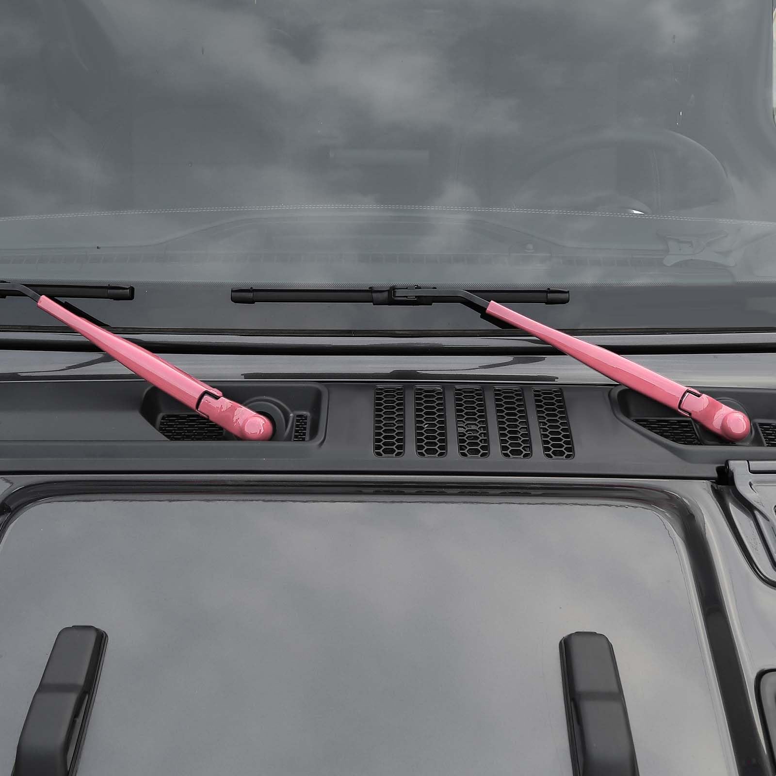 Jeep JL Windshield Wiper Arm Cover Trim Cowls - Compatible with Jeep Wrangler JL & Gladiator JT 2018-2023 - Pink Exterior Accessories (2-Pack) - Durable Protection & Stylish Upgrade for Off-Road Adventures