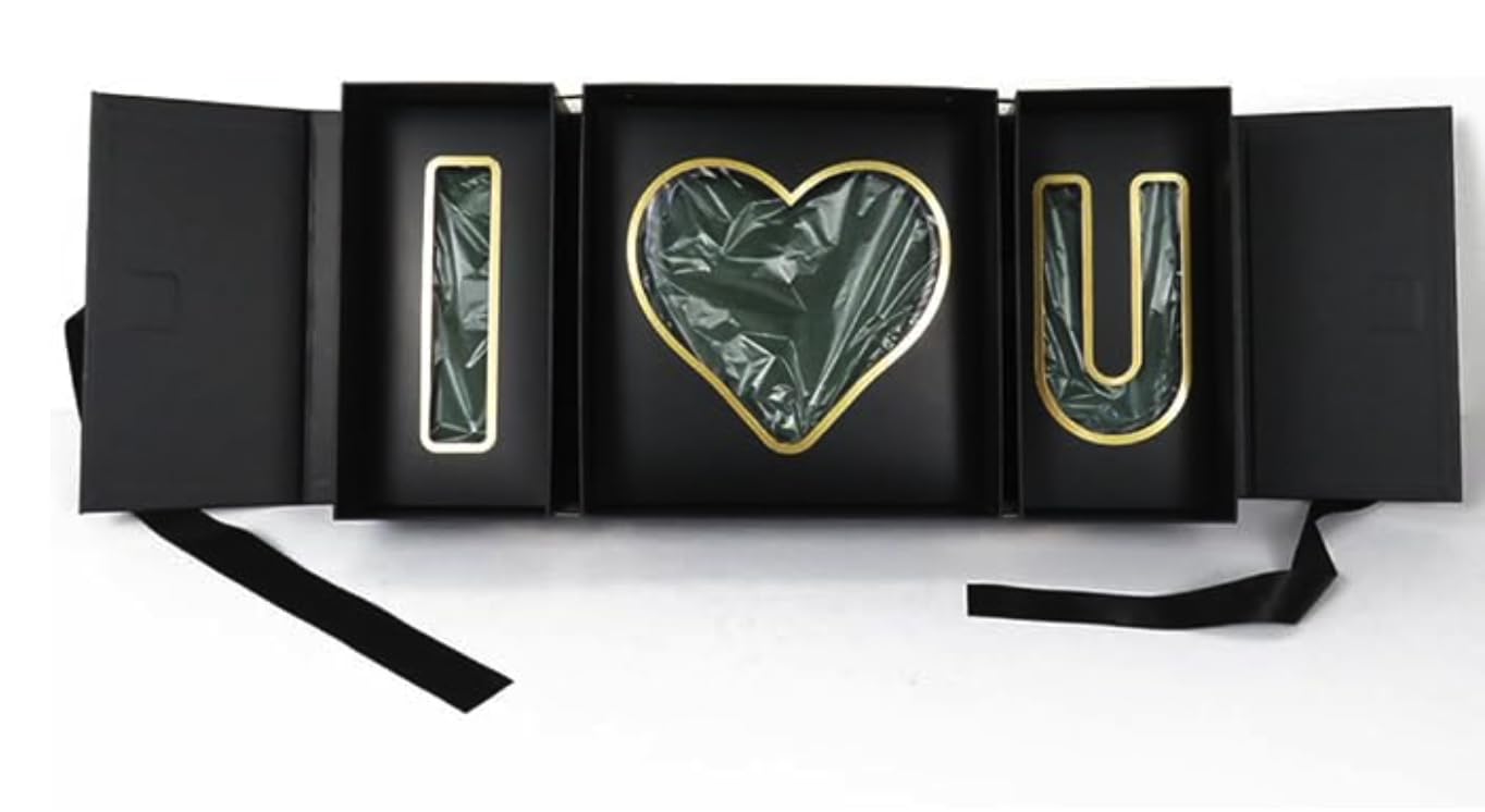 Romantic 'I Love You' Flower Gift Box in Black - Perfect for Anniversaries, Valentine's Day & Surprise Proposals