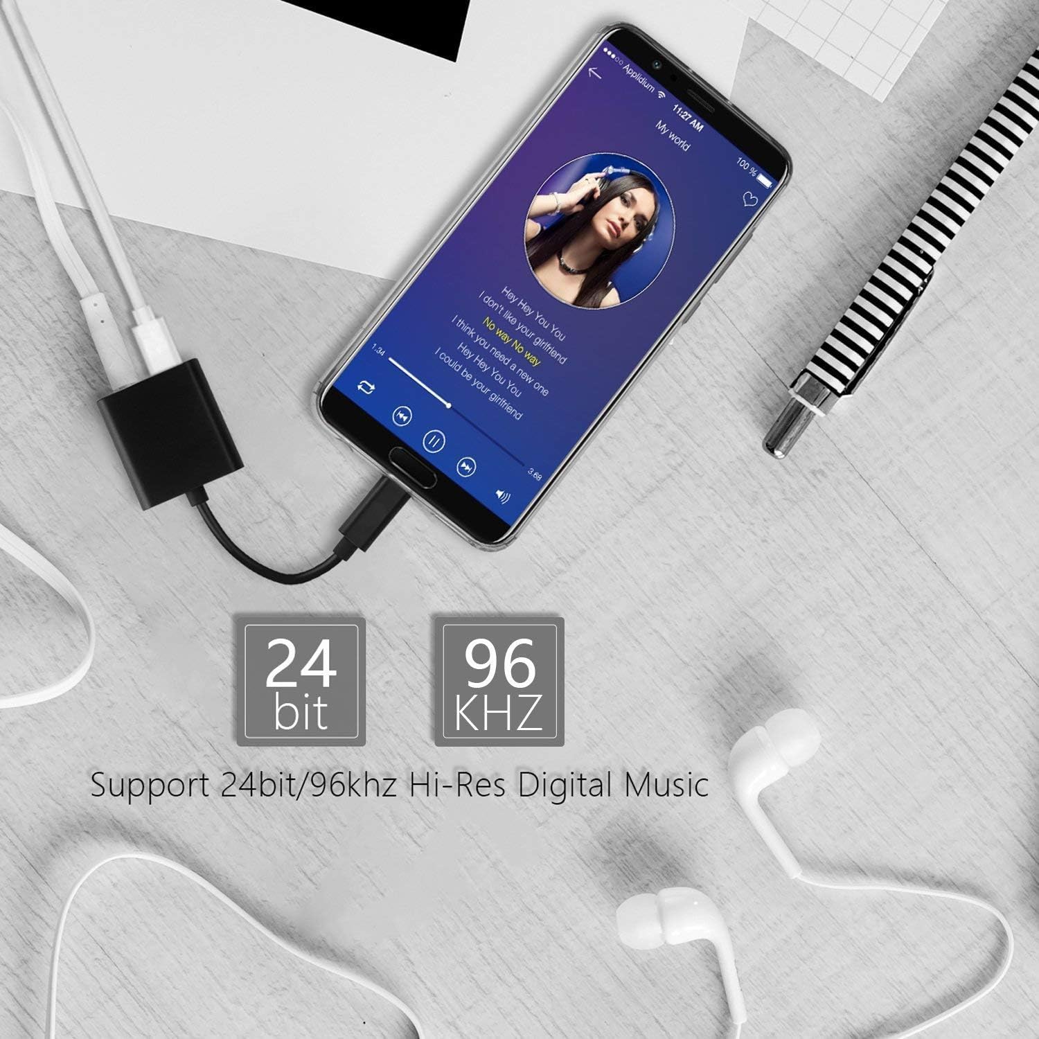LecLooc USB C Splitter - Dual USB C Audio & 60W PD Fast Charger Adapter Compatible with iPhone 16/15 Pro Max/15 Pro/15 Plus, Samsung Galaxy S24/S23/S22 Ultra, Google Pixel 9/8/7/6 Pro, iPad & MacBook Pro - Perfect for Travel, Office & Home Charging