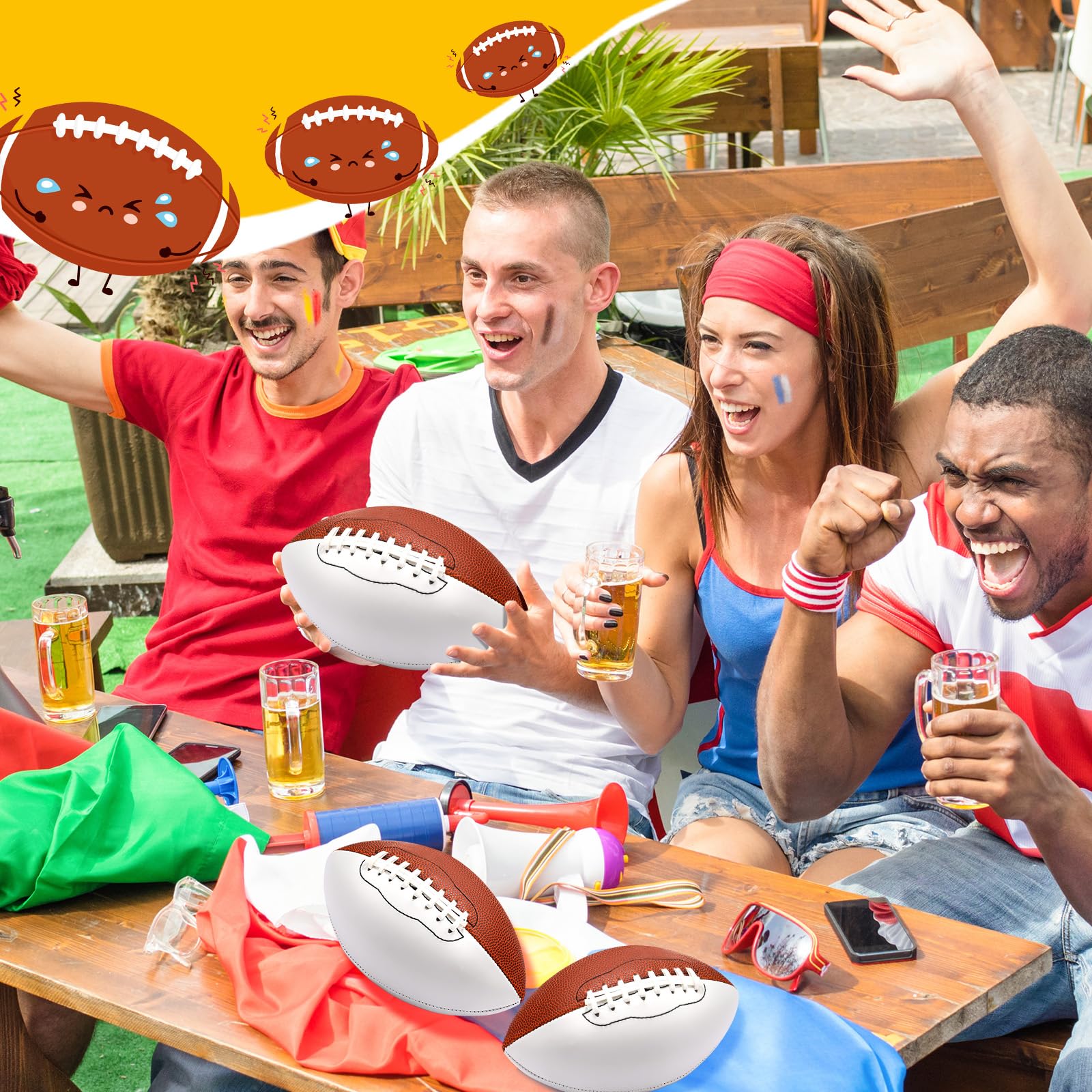 Jenaai 6-Pack 5.91 Inch Mini Footballs - Size 1 Blank Autograph Footballs for Customization - Perfect for American Football Signatures, Rugby Games, Wedding Garter Toss & Trophy Awards - Great for Sports Memorabilia, Team Events & Fan Collectibles