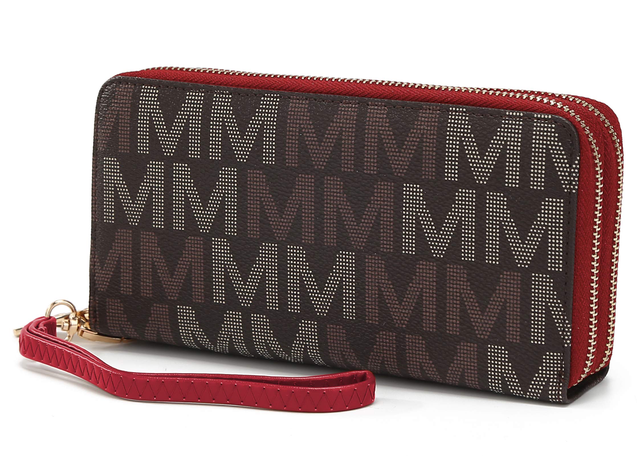 MKF Collection Vegan Leather Wristlet Wallet for Women - Small RFID Blocking Zipper Coin Purse with Credit Card Slots | Perfect for Everyday Use, Travel & Shopping
