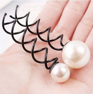 6PCS Pearl Spiral Hair Pins - Elegant Bun Sticks & Twist Barrettes for Women & Girls, DIY Hair Styling Tools (Small 1.4cm) - Perfect for Weddings, Proms & Everyday Hairstyles