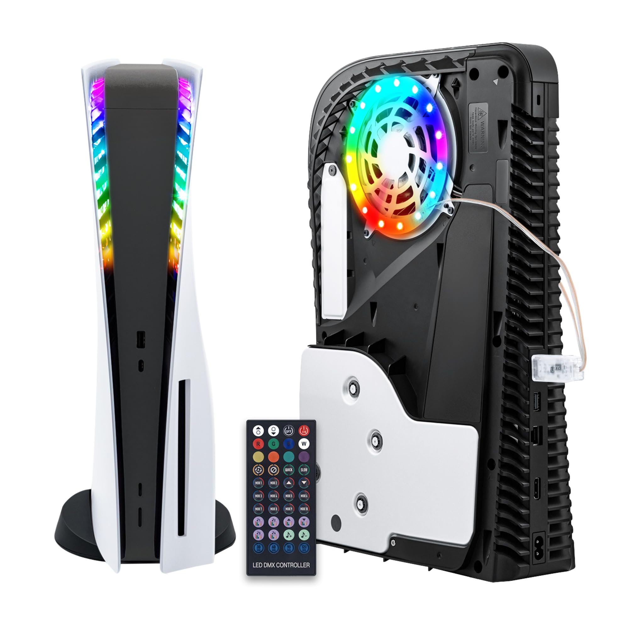 McBazel PS5 RGB LED Strip Light Kit - Remote Controlled Gaming Light for PS5, PS5 Slim & PS5 Pro (Digital/Disc Edition) - Enhance Your PlayStation 5 Setup with Customizable Ambient Lighting for Gaming Rooms & Entertainment Centers