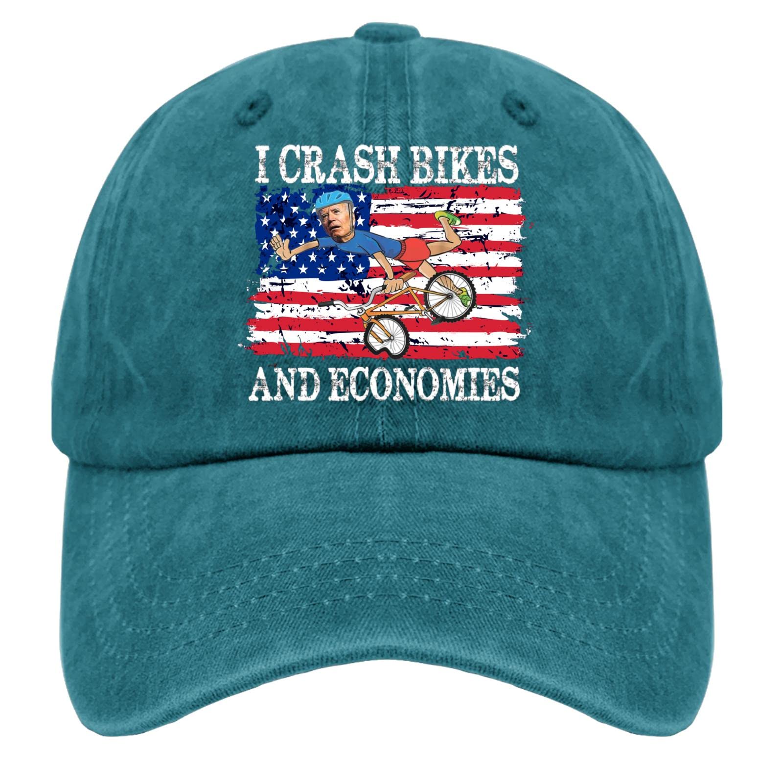 RONO Men's Funny Baseball Cap - I Crash Bikes and Economies Design | Adjustable Dad Hat for Casual Wear, Outdoor Activities & Sports