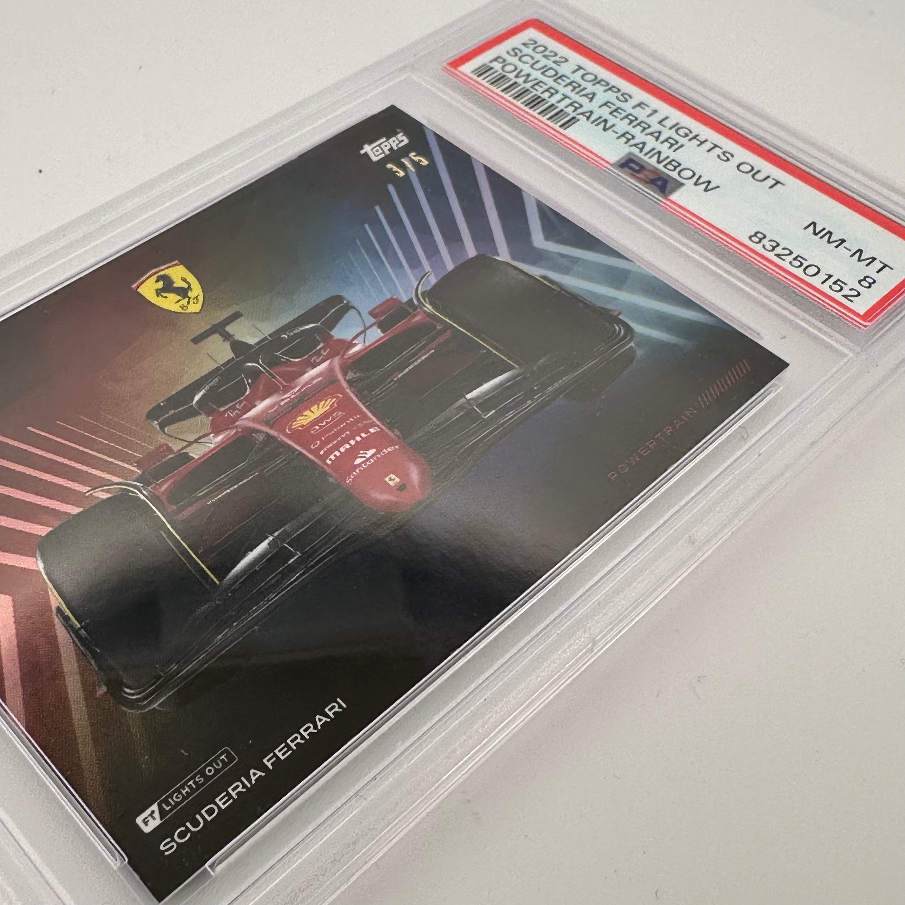 PSA 8 Graded Scuderia Ferrari Powertrain Rainbow Trading Card - Perfect for Collectors & Racing Fans (Sports Memorabilia, Display Case, Gift Idea)