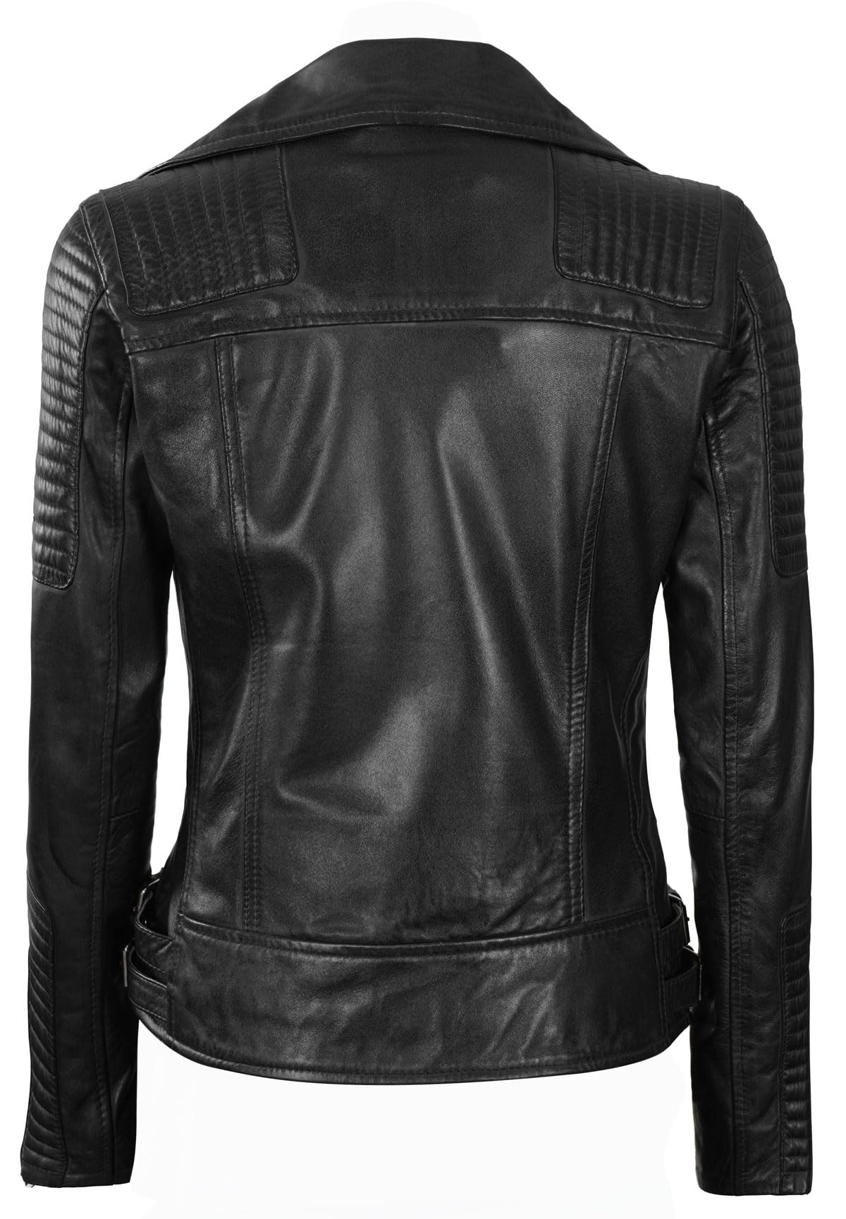 Decrum Women's Asymmetrical Real Lambskin Leather Jacket - Stylish Biker Jacket for Women | Perfect for Night Out, Motorcycle Riding & Fashion Statement