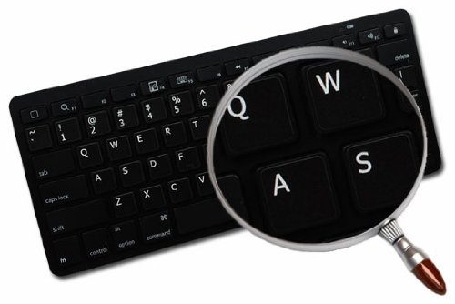 Black Background English US Keyboard Sticker (14x14) - Durable Vinyl Labels for Desktop, Laptop & Notebook - Perfect for Typing Practice, Office Work & Computer Learning
