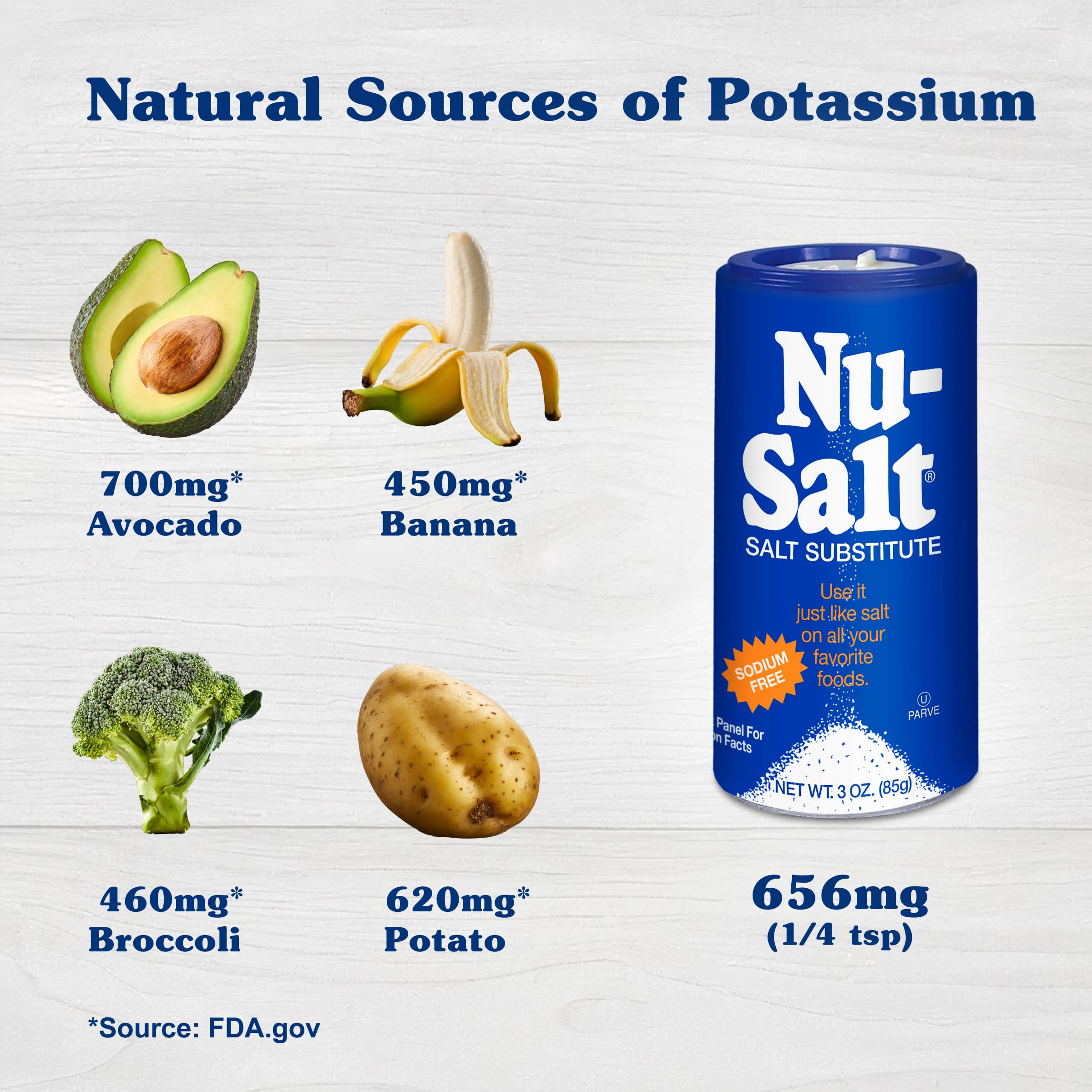 Nu-Salt 3oz Salt Substitute (6-Pack) - Healthy Low Sodium Cooking