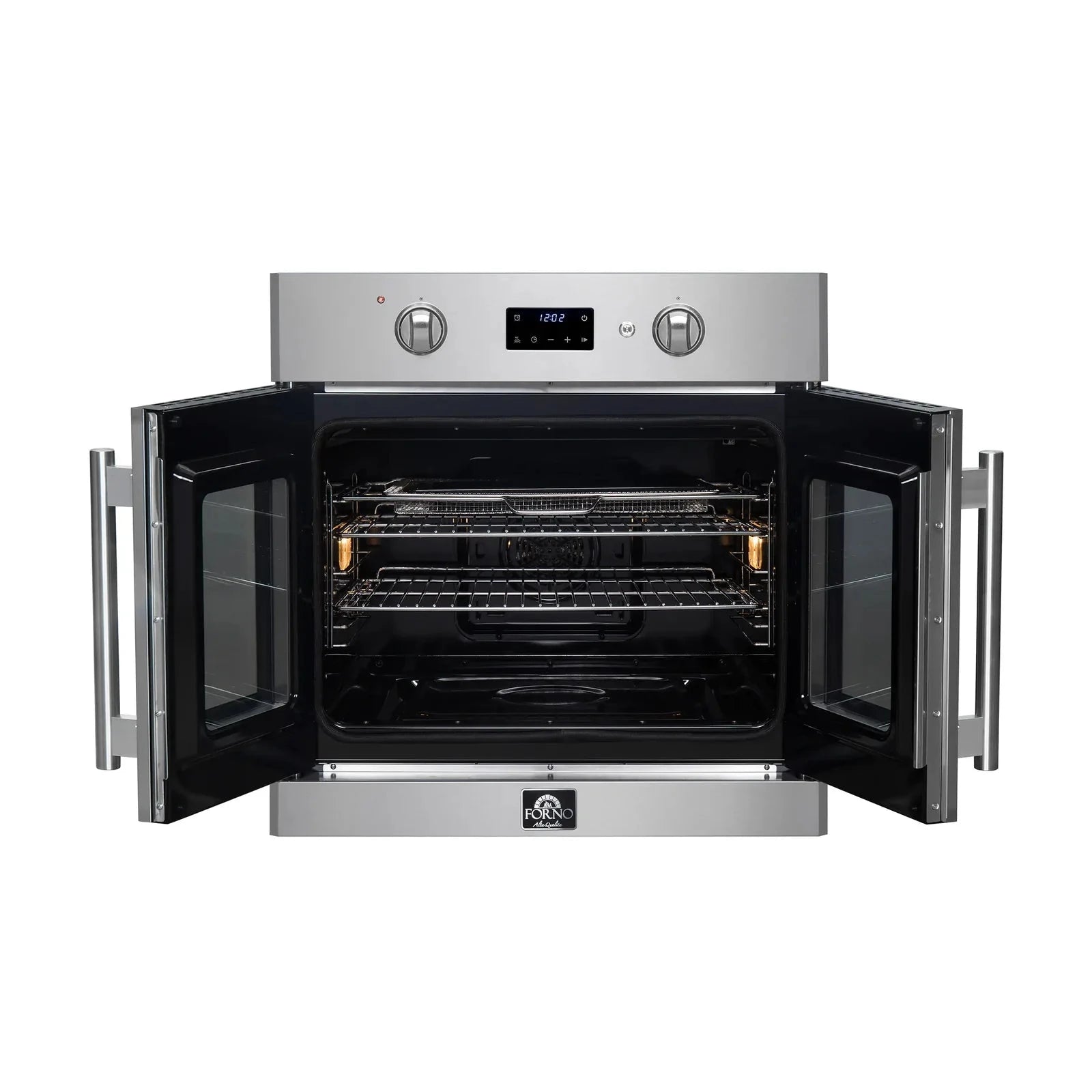 Forno Asti 30 Inch French Door Electric Wall Oven with Convection - FBOEL1333 Model | Built-in Installation for Modern Kitchens | Perfect for Baking, Roasting & Family Cooking