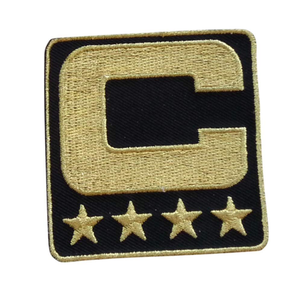 Black & Gold Captain C Iron-On Patch for Football Jerseys - Atlanta Falcons Team Logo - Perfect for Customizing Jerseys, Jackets & Bags
