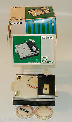 Vintage Dymo Desk Tapewriter 2000 Label Maker with 3/8