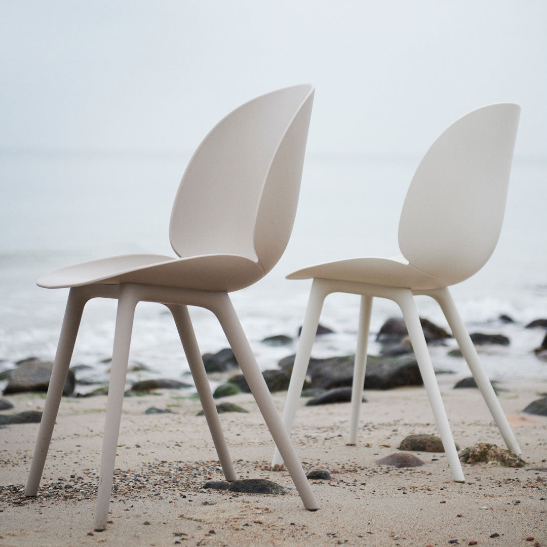 Beetle Dining Chair with Plastic Base - Modern Outdoor Patio Furniture for Garden, Poolside, and Backyard Dining