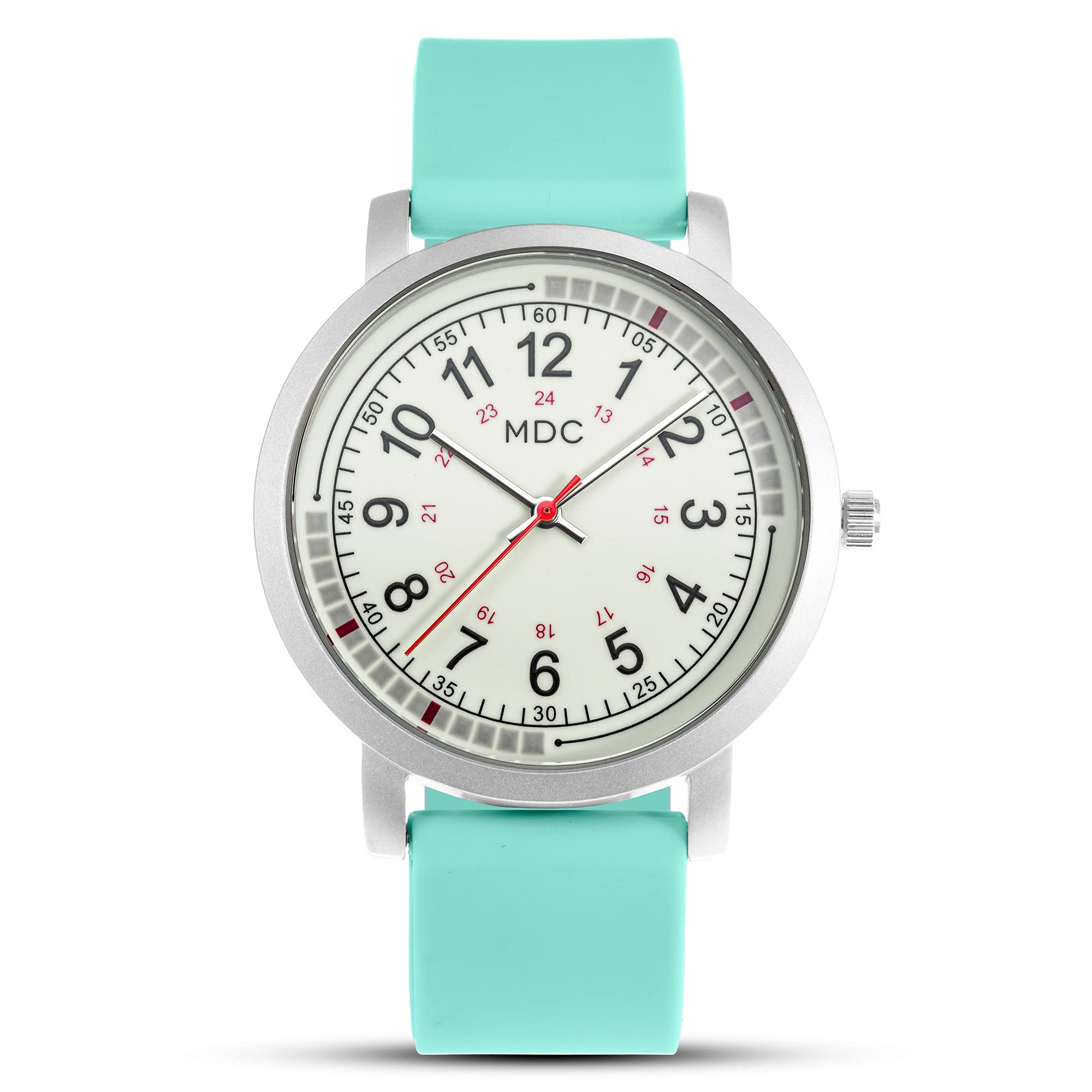 Glow in The Dark Nurse Watch for Women - 15 Second Intervals Quadrant Pulse Ring, 5ATM Waterproof Analog Wristwatch with Silicone Band - Perfect for Nursing, Medical Professionals & Night Shift Workers