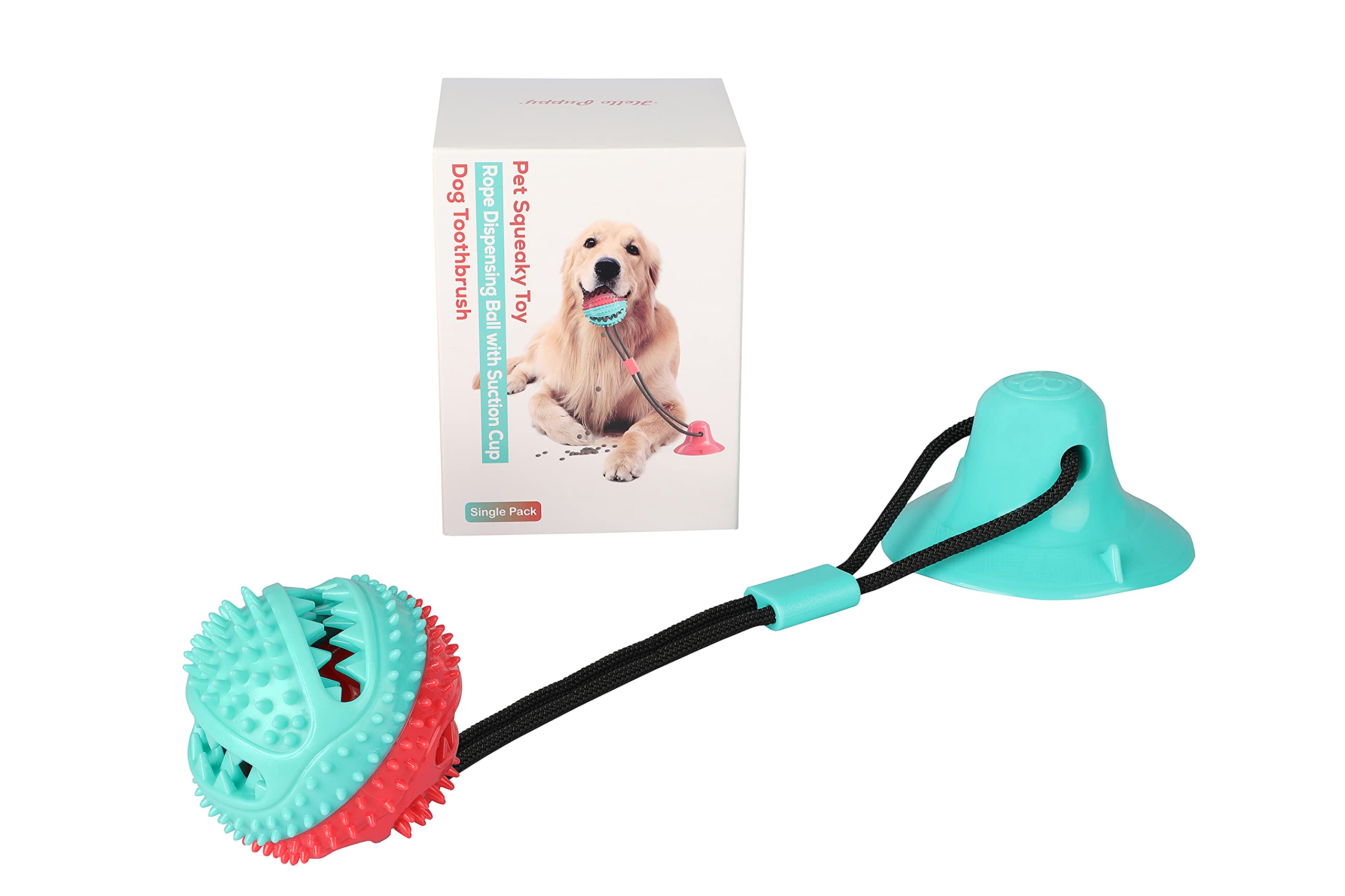 YARCHONN Suction Cup Dog Toy Ball - Interactive Treat Dispenser, Puppy Chewing & Training Toy, TPR Molar Ball for Small to Medium Dogs - Promotes Dental Health & Mental Stimulation - Perfect for Indoor Play, Outdoor Training, and Teeth Cleaning