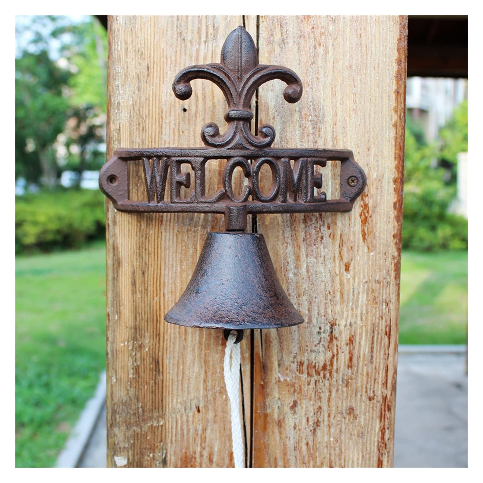 SEFAX Vintage Metal Doorbell - Classic Cast Iron Wall Mounted Bell for Indoor/Outdoor Use - Antique Farmhouse Style Decoration - Perfect for Porch, Garden, and Home Décor