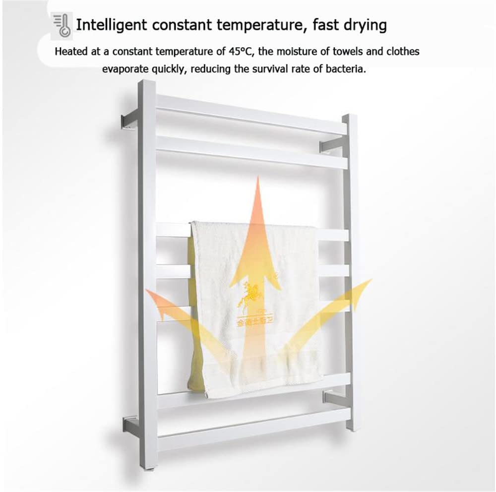 Electric Heated Towel Warmer Rack - Stainless Steel Wall Mounted 7-Bar Towel Holder for Bathroom, Spa & Luxury Home Use - Fast Drying & Warm Towels for Ultimate Comfort