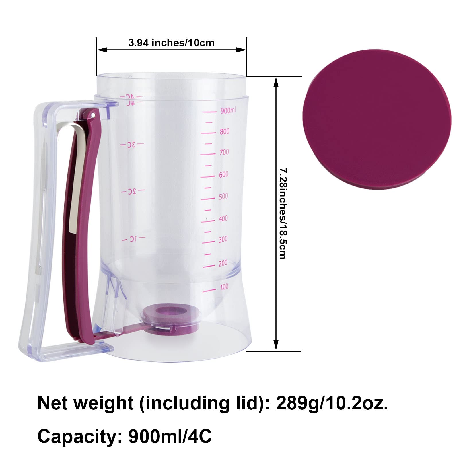 ChuangQi Cake Batter Dispenser - Precise Measuring Baking Tool for Pancakes, Cupcakes & Waffles | Ideal for Home Baking, Breakfast Prep & Party Dessert Making