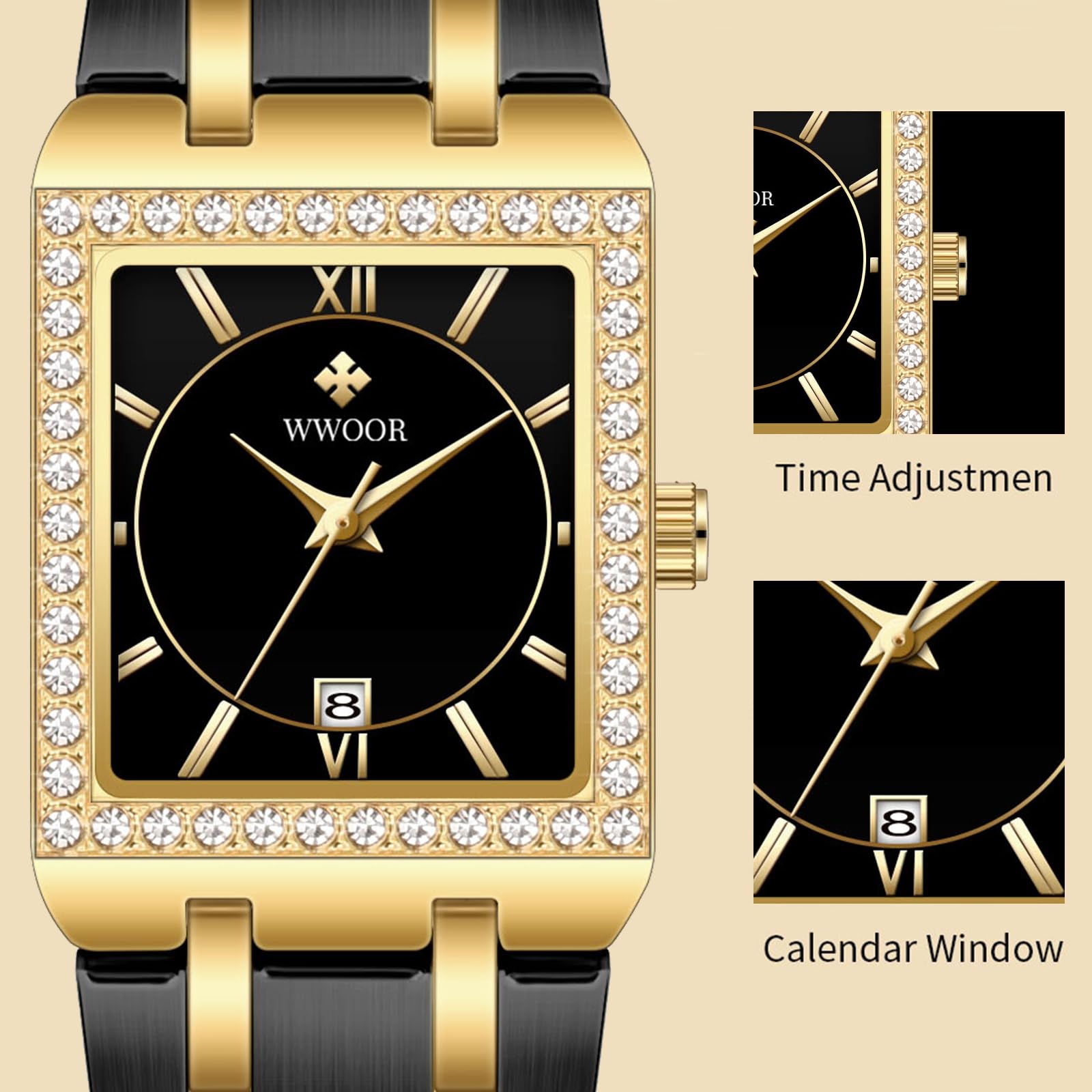 Fashion Women's Bracelet Watch - Diamond Analog Quartz, Waterproof Stainless Steel for Daily Wear