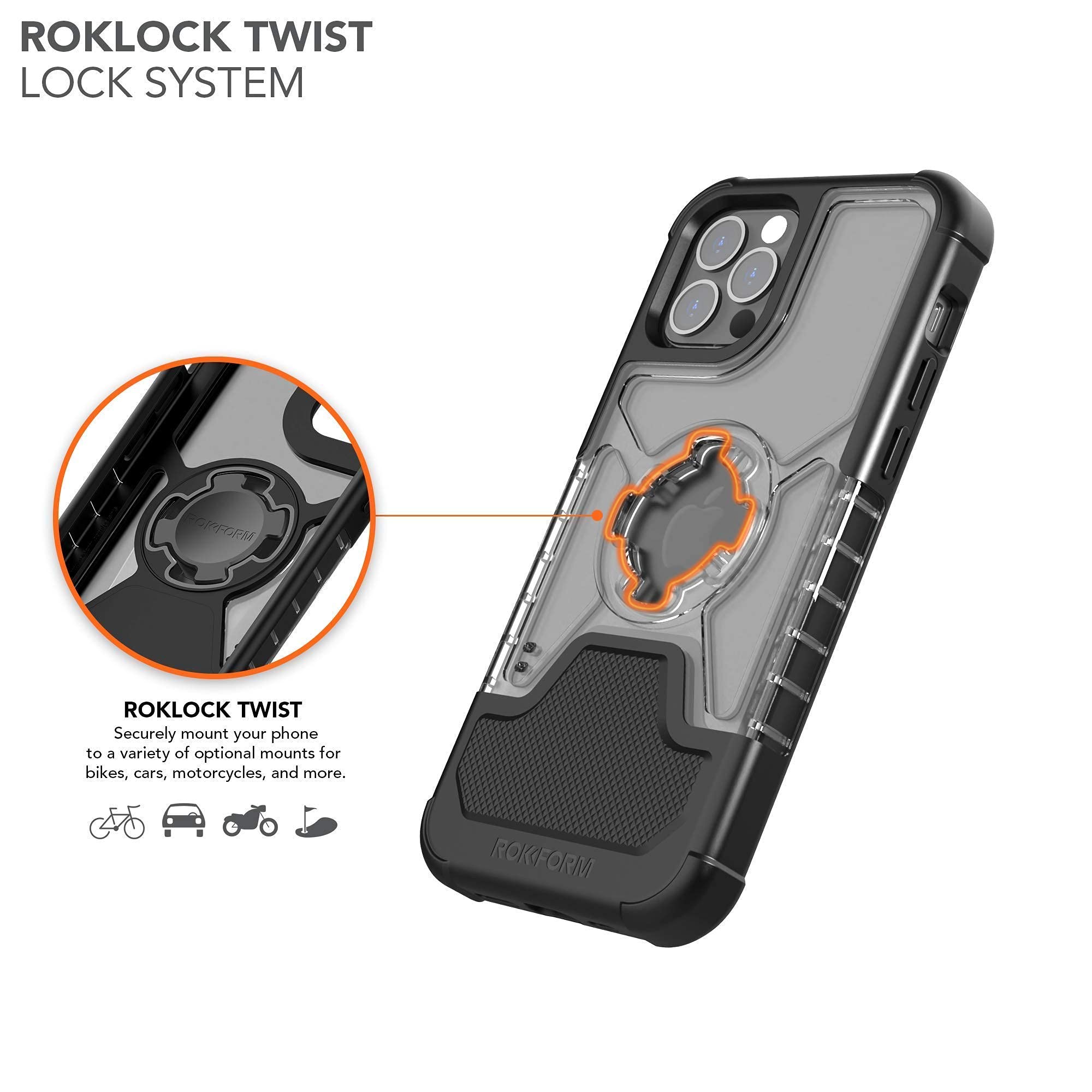 Rokform Crystal Clear Case for iPhone 12 Pro Max with Super Grip Car Vent Mount - Durable Phone Holder for Truck, Van & SUV - Perfect for Driving, Navigation & Hands-Free Calls
