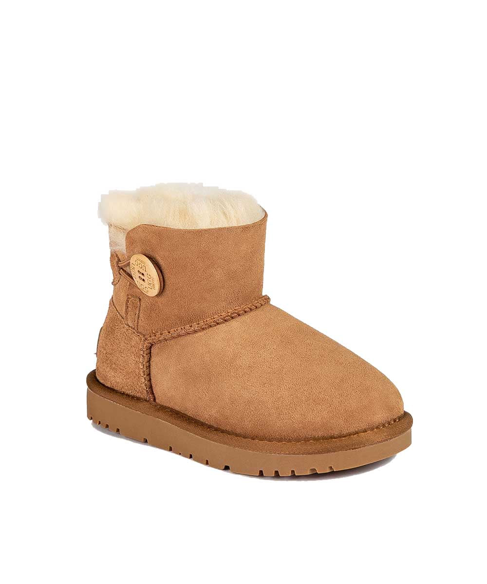 Kids' UGG Classic Mini Button Boots - Warm & Stylish Winter Boots for Girls & Boys - Perfect for Snow, School & Outdoor Play