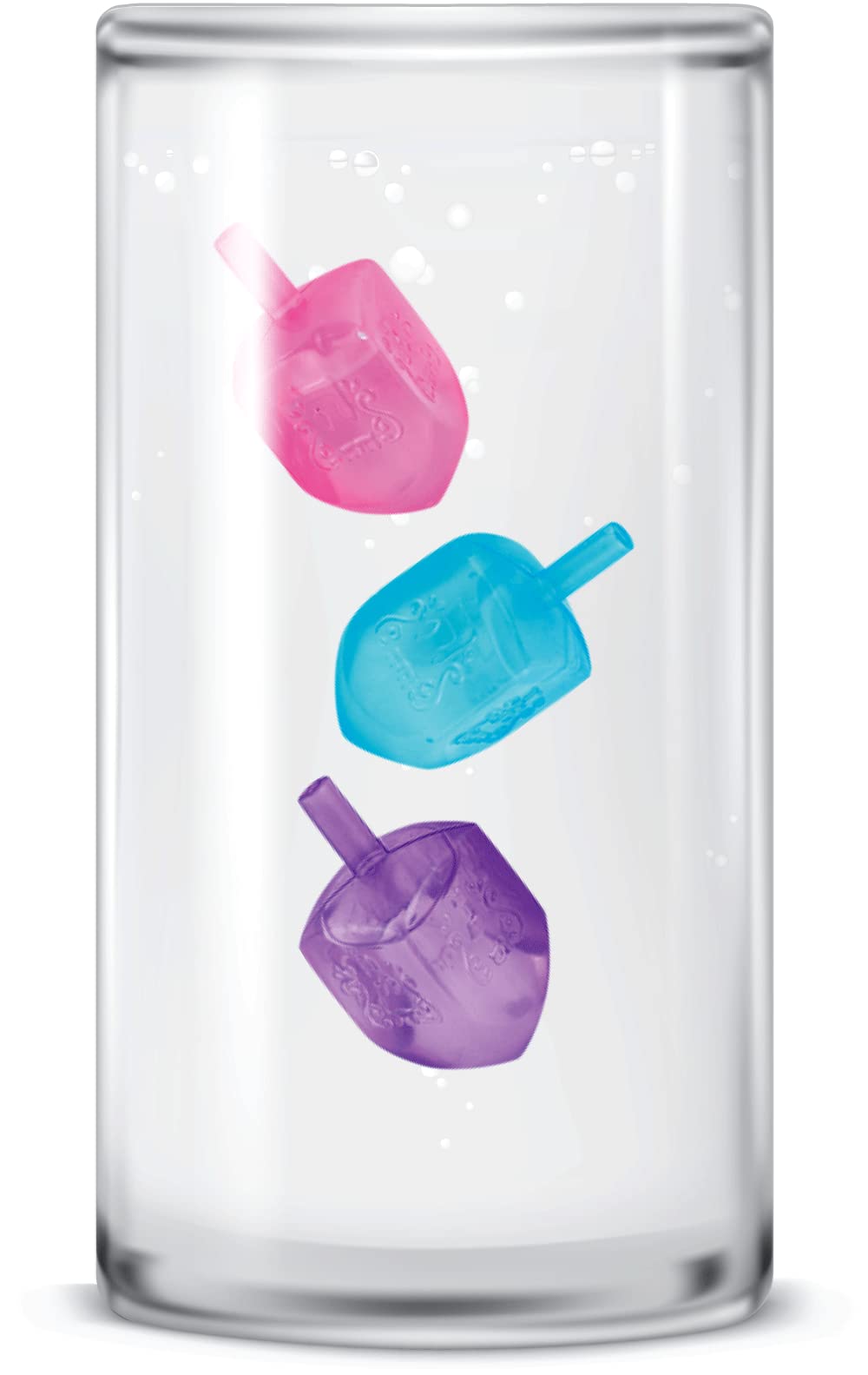Dreidel Shaped Reusable Ice Cubes - 8 Pack Food Grade Freezer Safe Silicone Ice Cubes for Hanukkah Celebrations | Perfect for Cocktails, Drinks & Holiday Parties