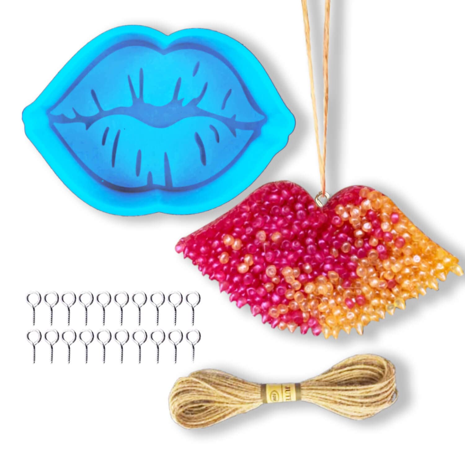 Rifanda Large Silicone Lip Freshies Mold for Wax Melts, Candles, Soap & Resin Crafts - DIY Car Air Freshener, Home Decor & Gift Making Supplies (Perfect for Bathroom, Office & Car Fragrance)